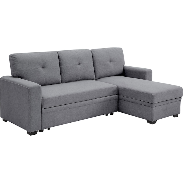 ATLANTIC home collection Ecksofa »Gerrit«, Schlafsofa, mit Bettkasten, Recamiere  rechts oder links montierbar | BAUR