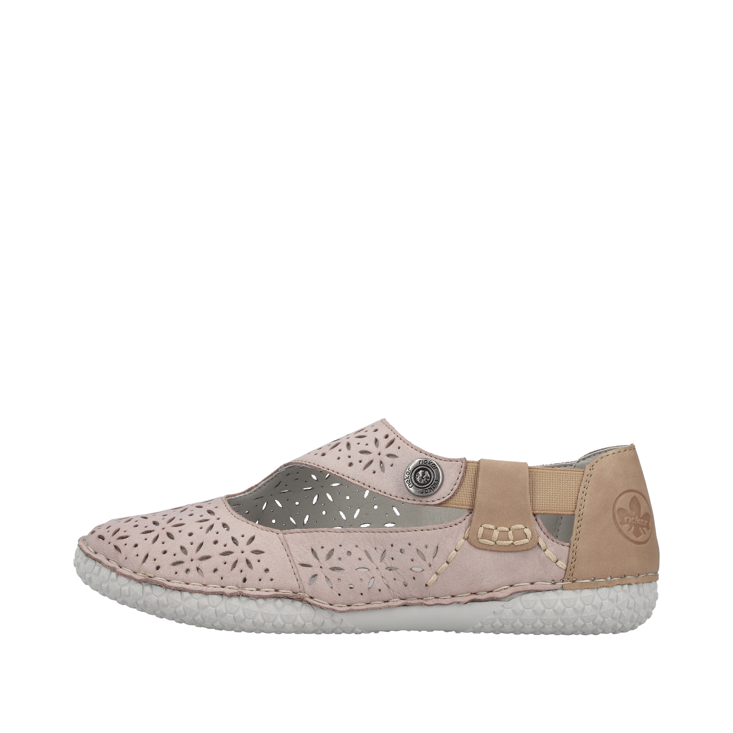 Rieker Riemchenballerina  Schlupfschuh, Slipper mit modischer Perforation