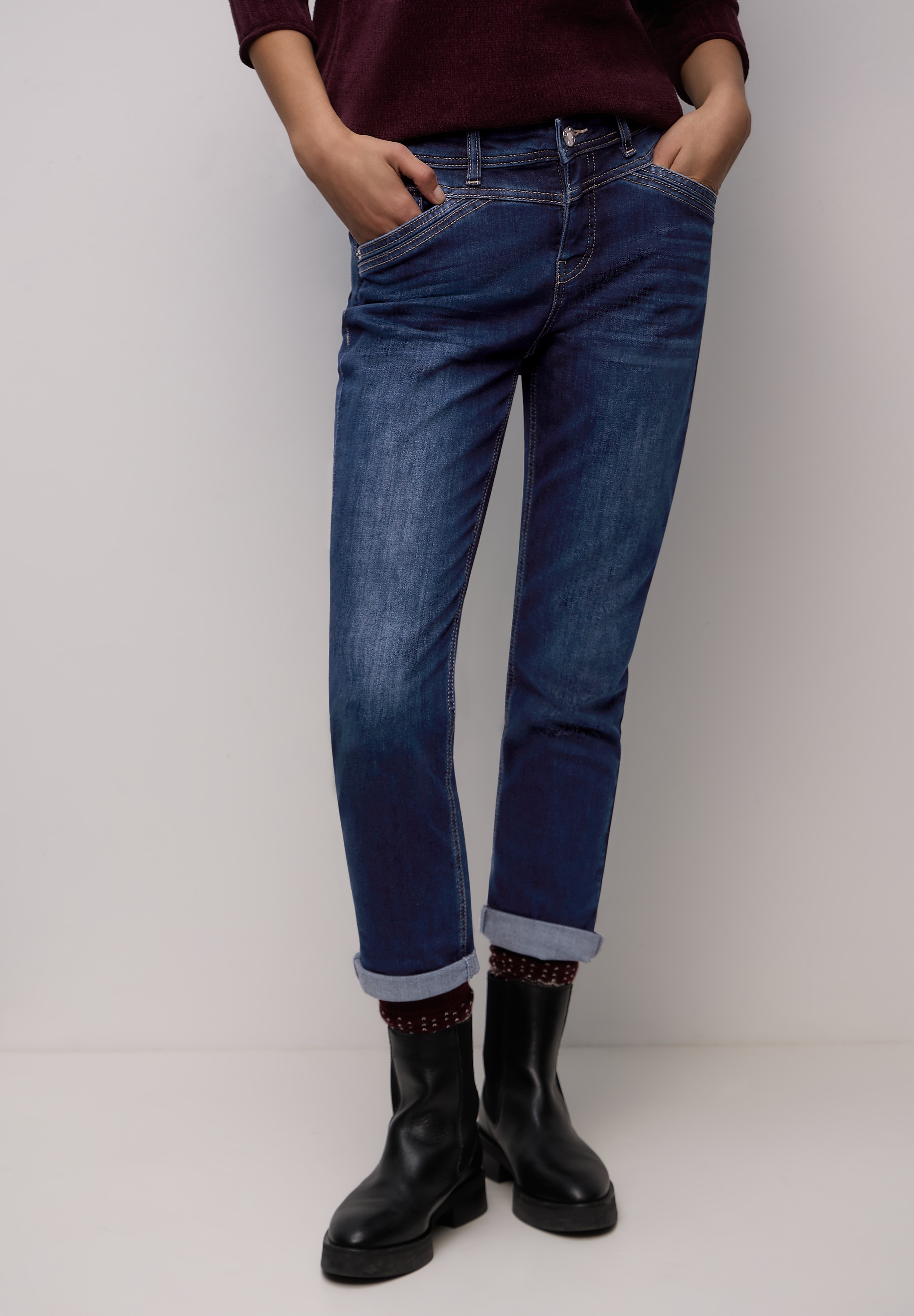 STREET ONE Loose-fit-Jeans Middle Waist
