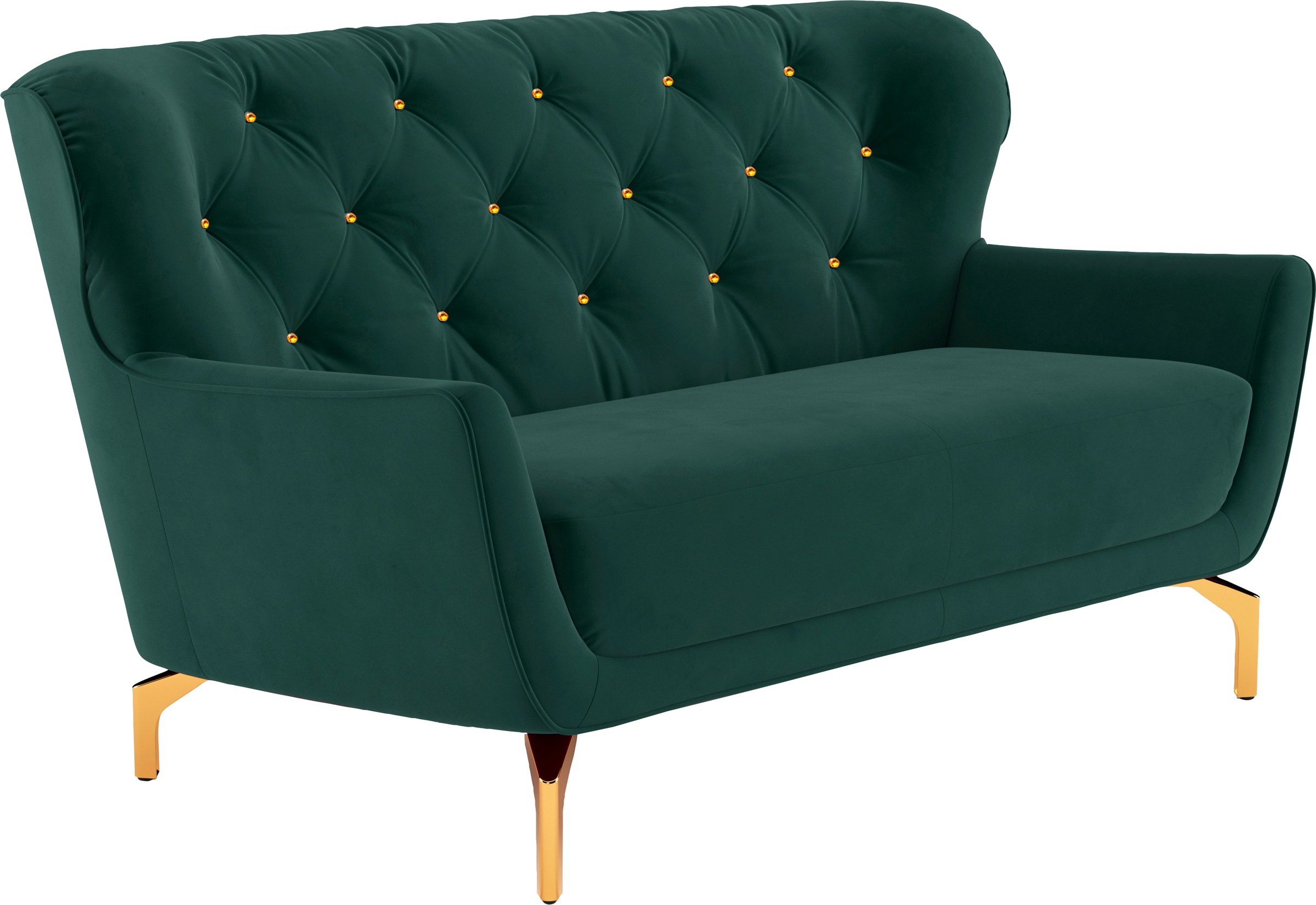 sit&more 2-Sitzer »Orient 3«, inkl. 2 Zierkissen mit Strass-Stein, goldfarbene Metallfüße