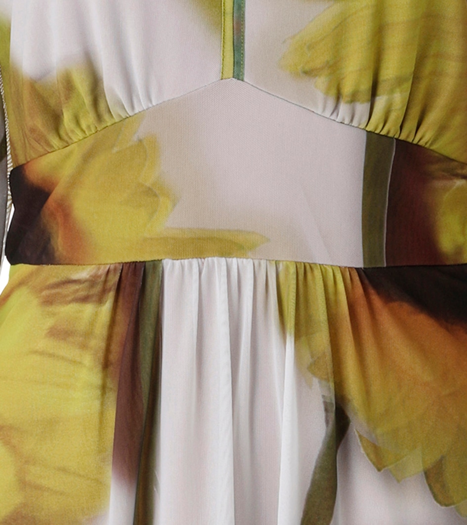 Aniston CASUAL Maxikleid mit großflächigen Sonnenblumen bedruckt - NEUE KOLLEKTION