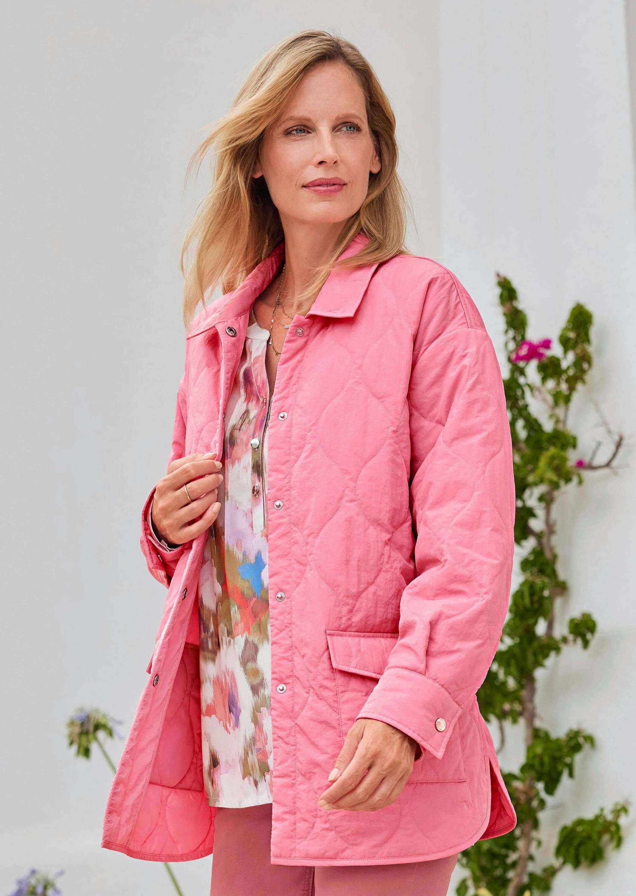 Steppjacke GOLDNER "Steppjacke mit Hemdkragen", Damen, Gr. 54, orange (koralle), Obermaterial: 100% Polyamid PA., normal, Manschette, Jacken Steppjacke, Seitenschlitze 2