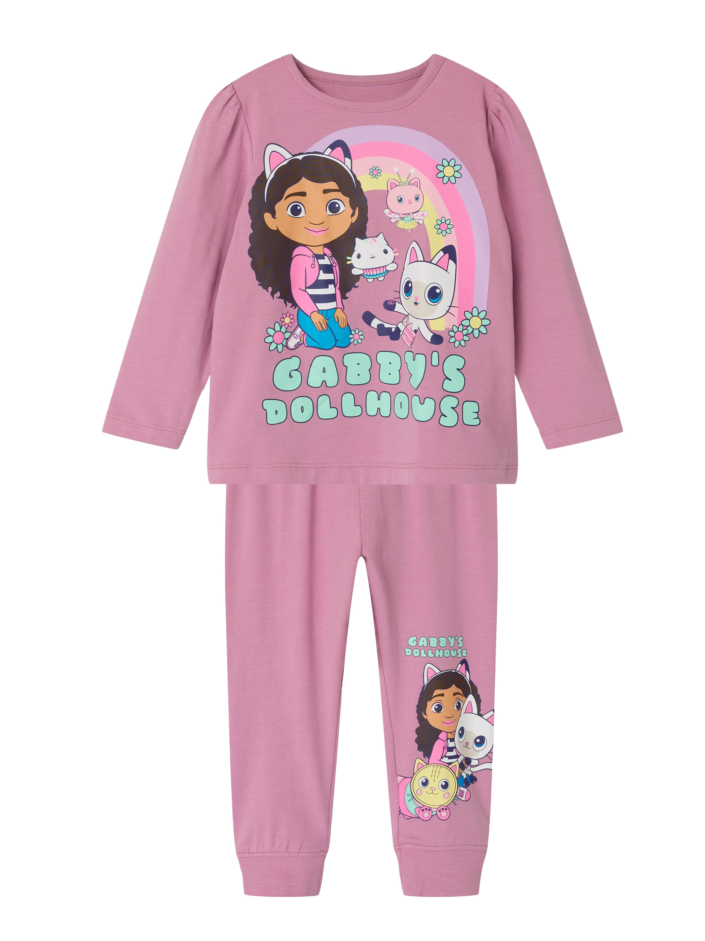 Name It Schlafanzug "NMFSABA GABBY LS NIGHTSET NOOS SKY", (Set, 2 tlg.)