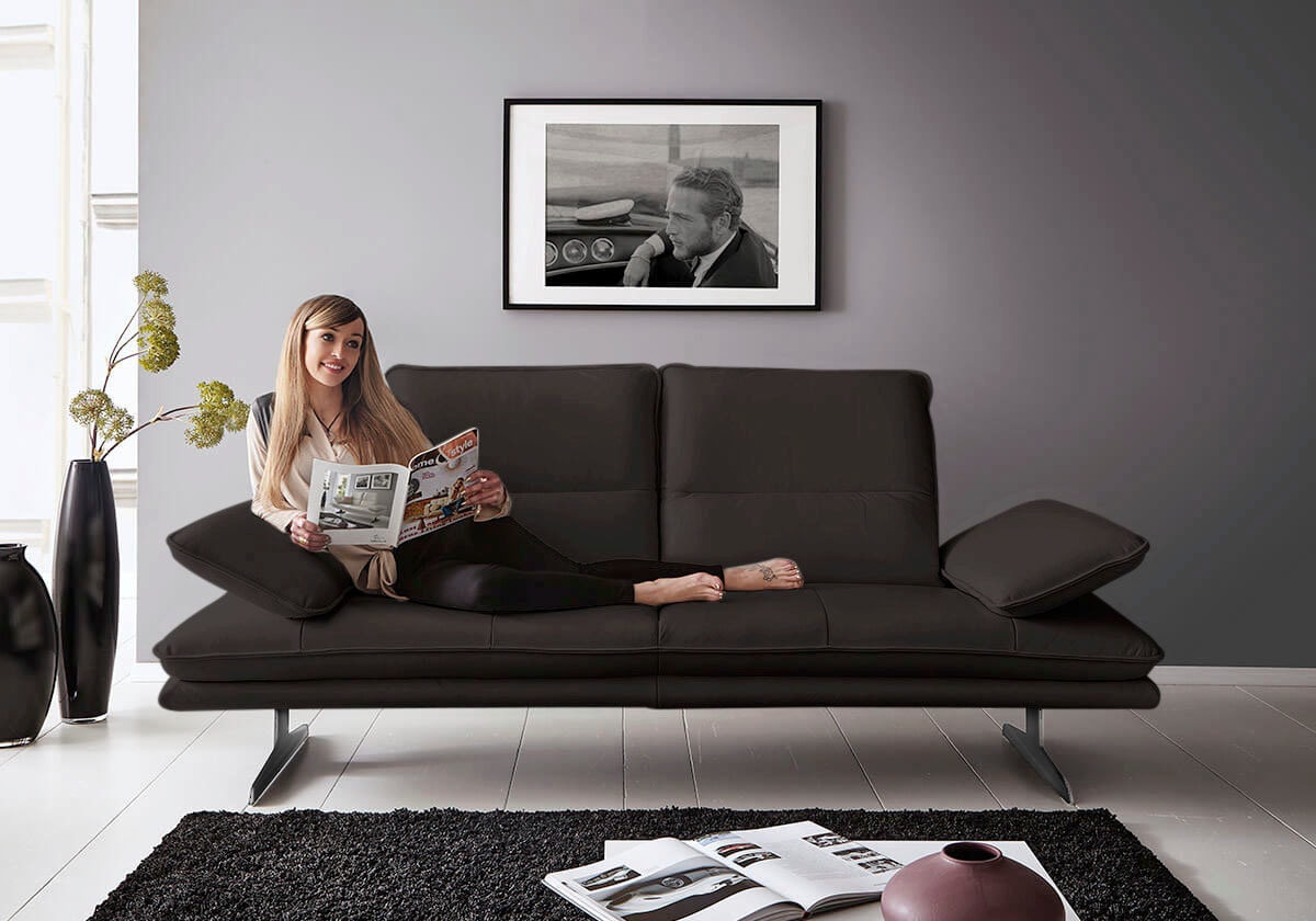 W.SCHILLIG 2-Sitzer "broadway, Designsofa mit tollem Sitzkomfort, Breite 216cm" Sitztiefenverstellung, Kopfteil- & Seitenteilverstellung, Breite 216cm