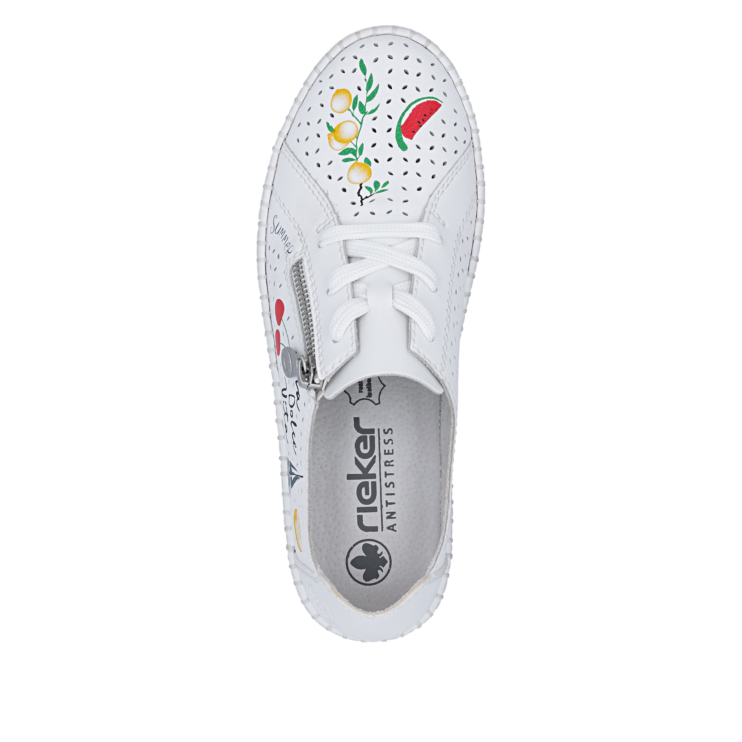 Rieker Schnürschuh  Sneaker, Halbschuh, Schnürer mit sommerlichem Motiv-Druck