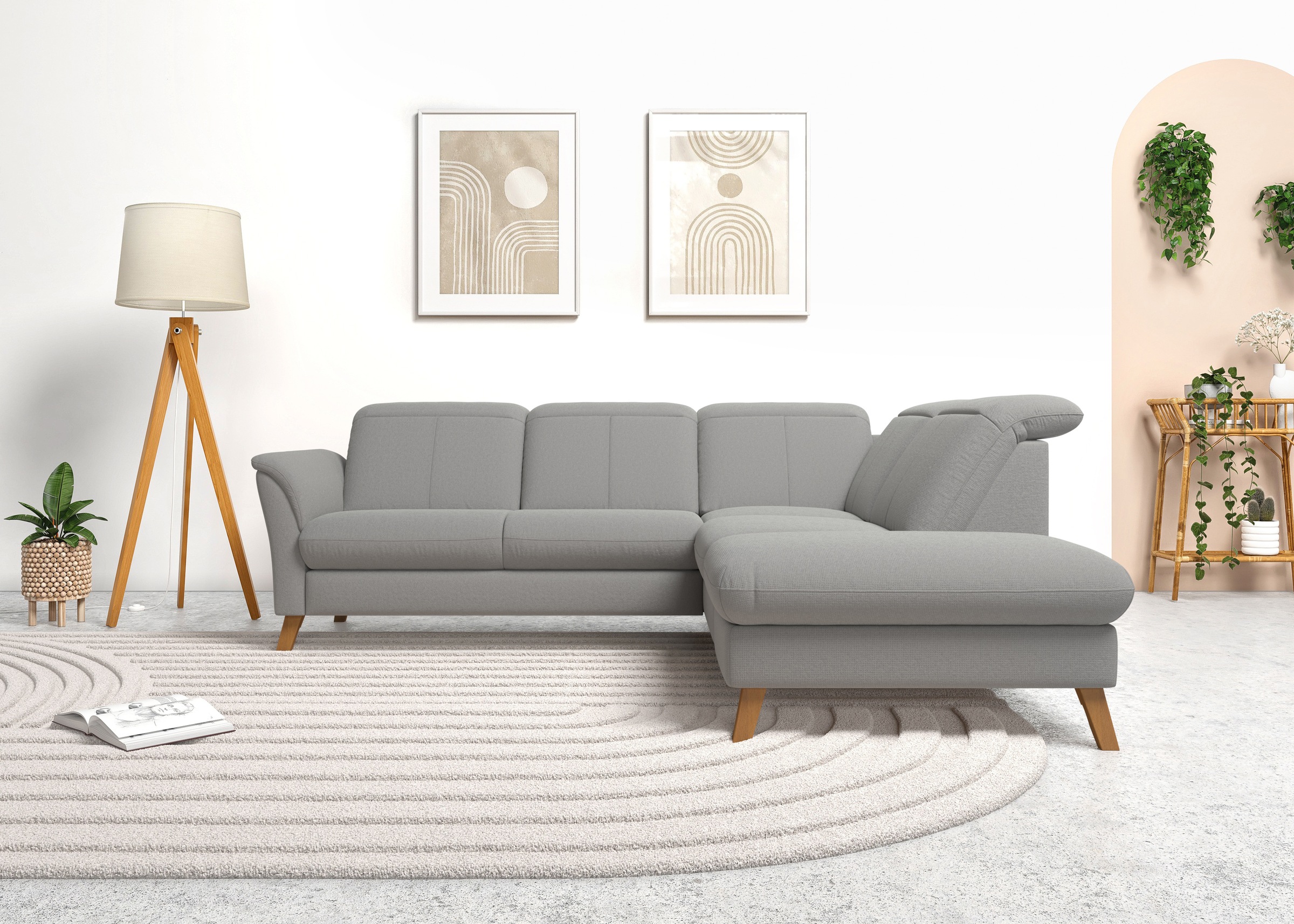sit&more Ecksofa »Romero L-Form«, wahlweise mit oder ohne TV-Funktion, Bettfunktion, Bettkasten