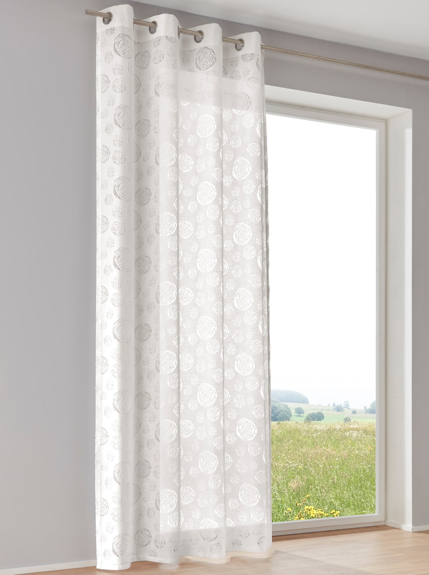 Gardine HEINE HOME, B:135cm H:145cmweiß, Polyester, Viskose, Gardinen