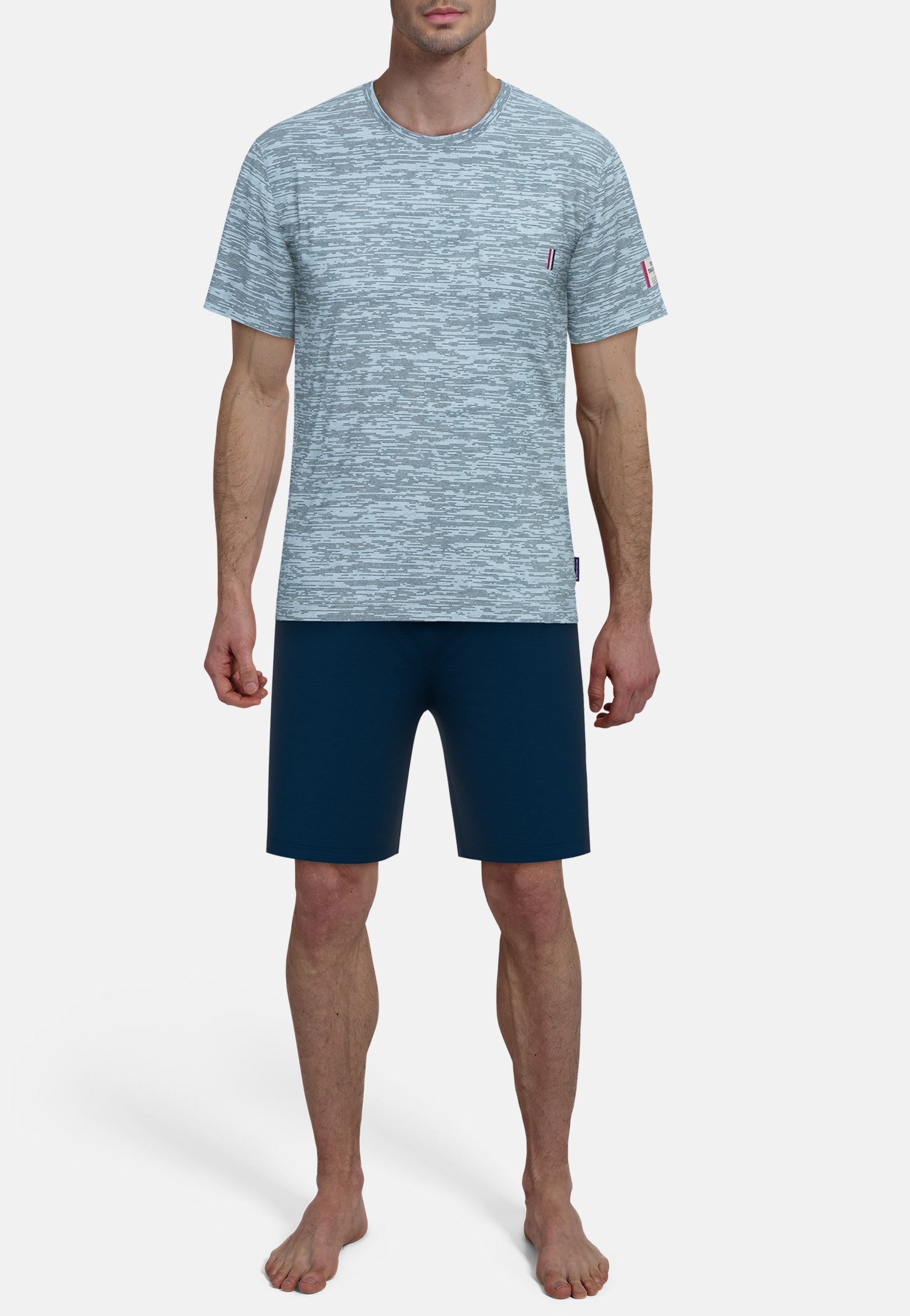 Thumbnail - TOM TAILOR Shorty "Kilkenny" 2 tlg. Mit Muster, Kurzarm, Rundhalsausschnitt, kurze Hose, Baumwollmix