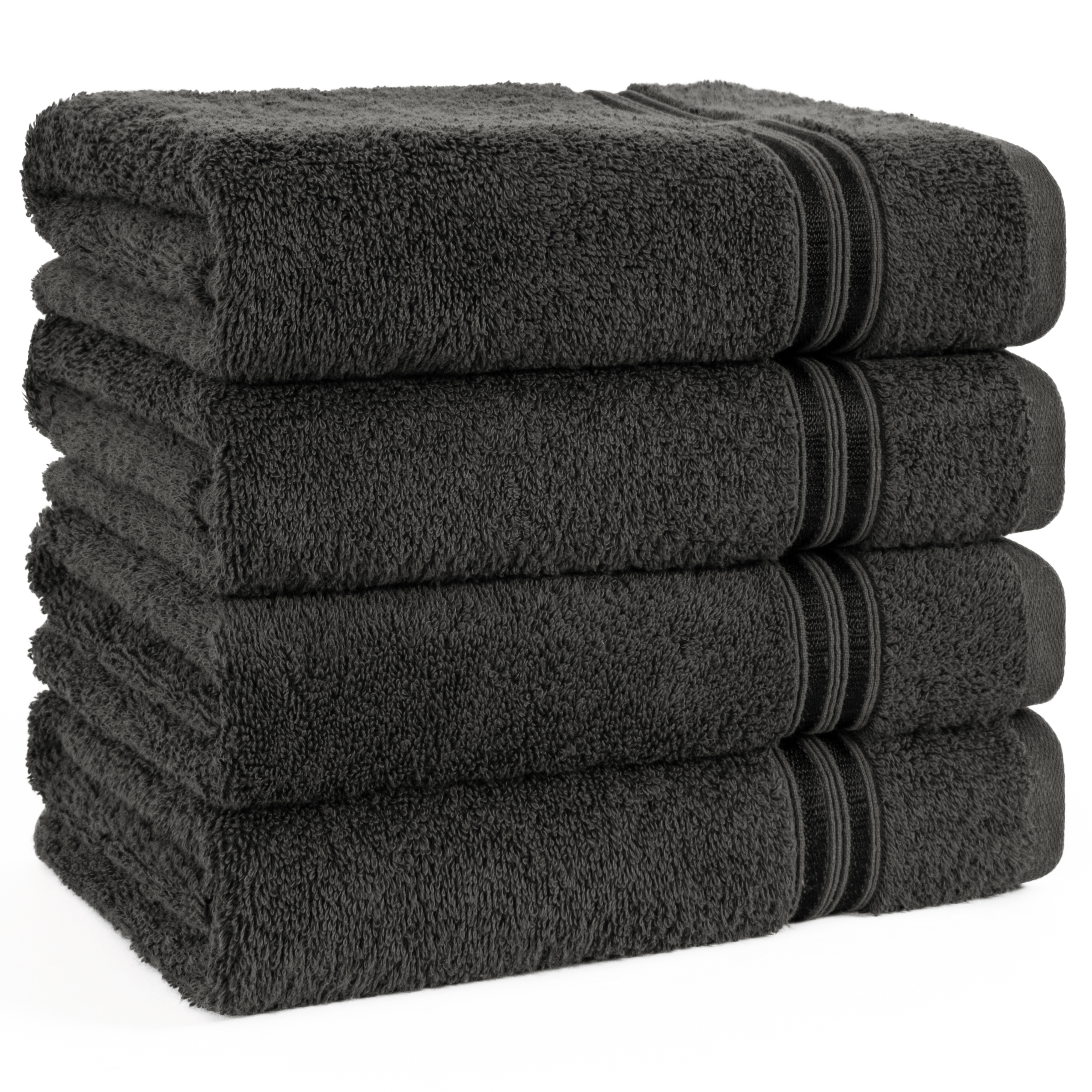 Handtuch Set HAMMETEX, B:50cm L:100cm, grau, Frottier, Baumwolle, Handtücher, "4er Set Handtücher 50x100 cm, 100% Baumwolle, Weich & Saugstark", mit