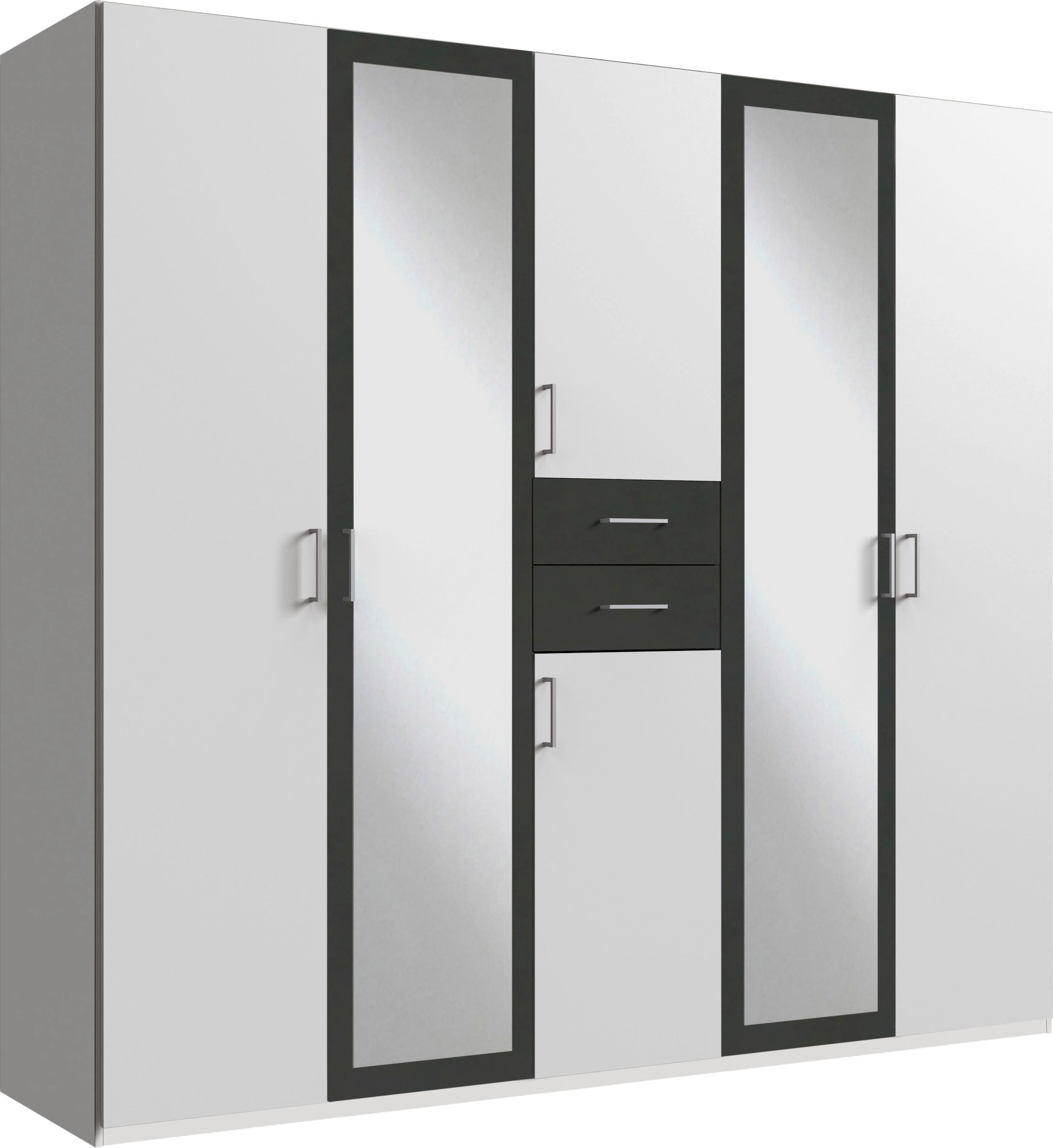 Wimex Kleiderschrank "Diver Drehtürenschrank mit Spiegel, in der Breite: 225cm" Bestseller Schlafzimmerschrank wahlweise 3 Innenausstattungen