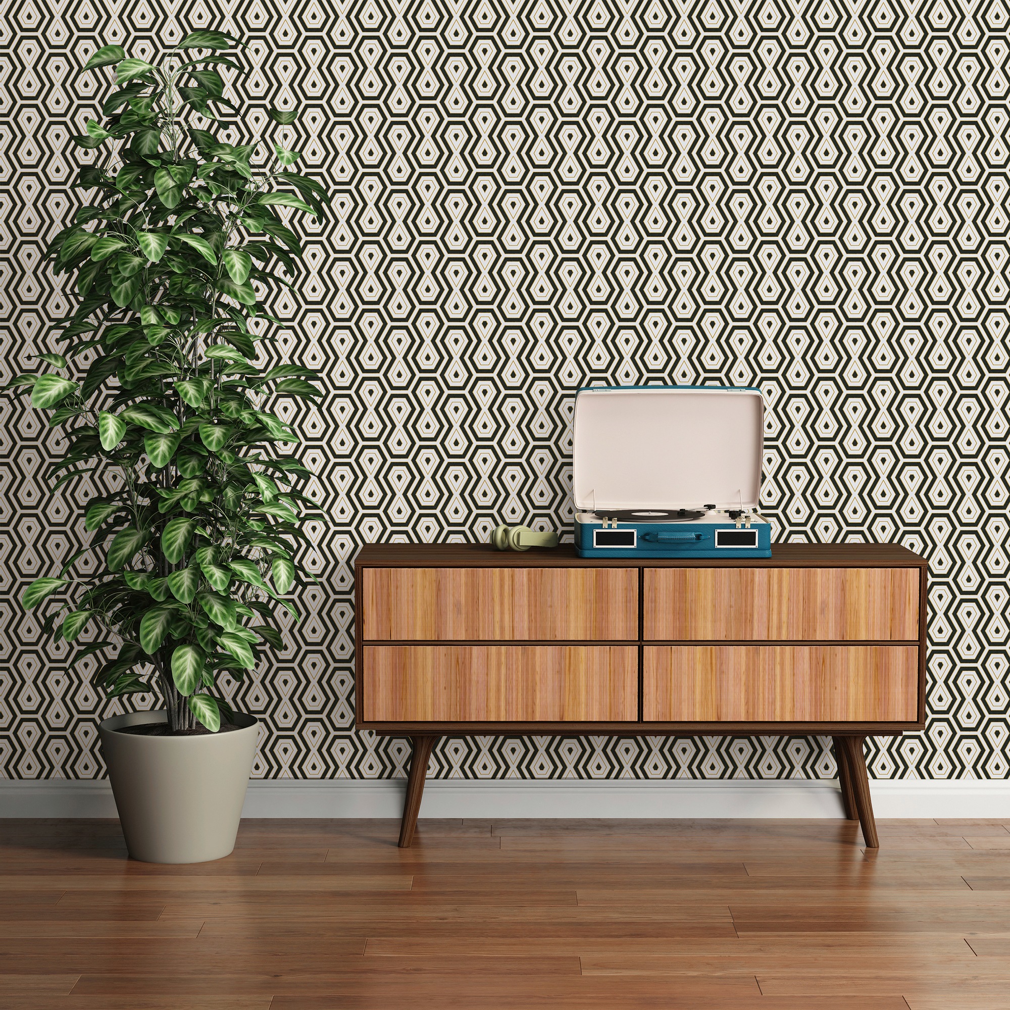 Architects Paper Vliestapete »Jungle Chic«, geometrisch-grafisch-Retro, Geometrische Tapete Retro Vintage Tapeten Wohnzimmer Schlafzimmer Flur