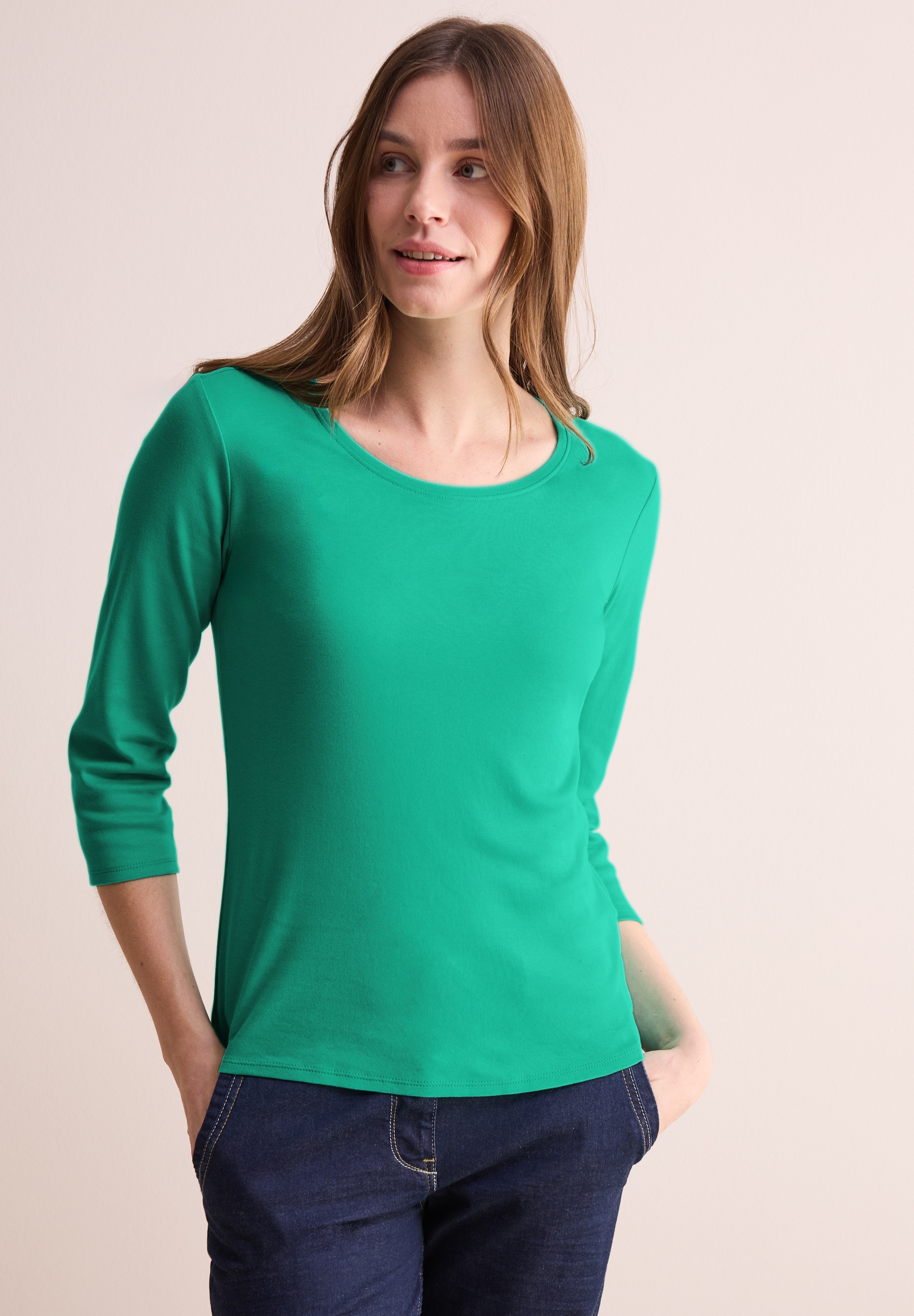 Cecil 3/4-Arm-Shirt, aus reiner Baumwolle