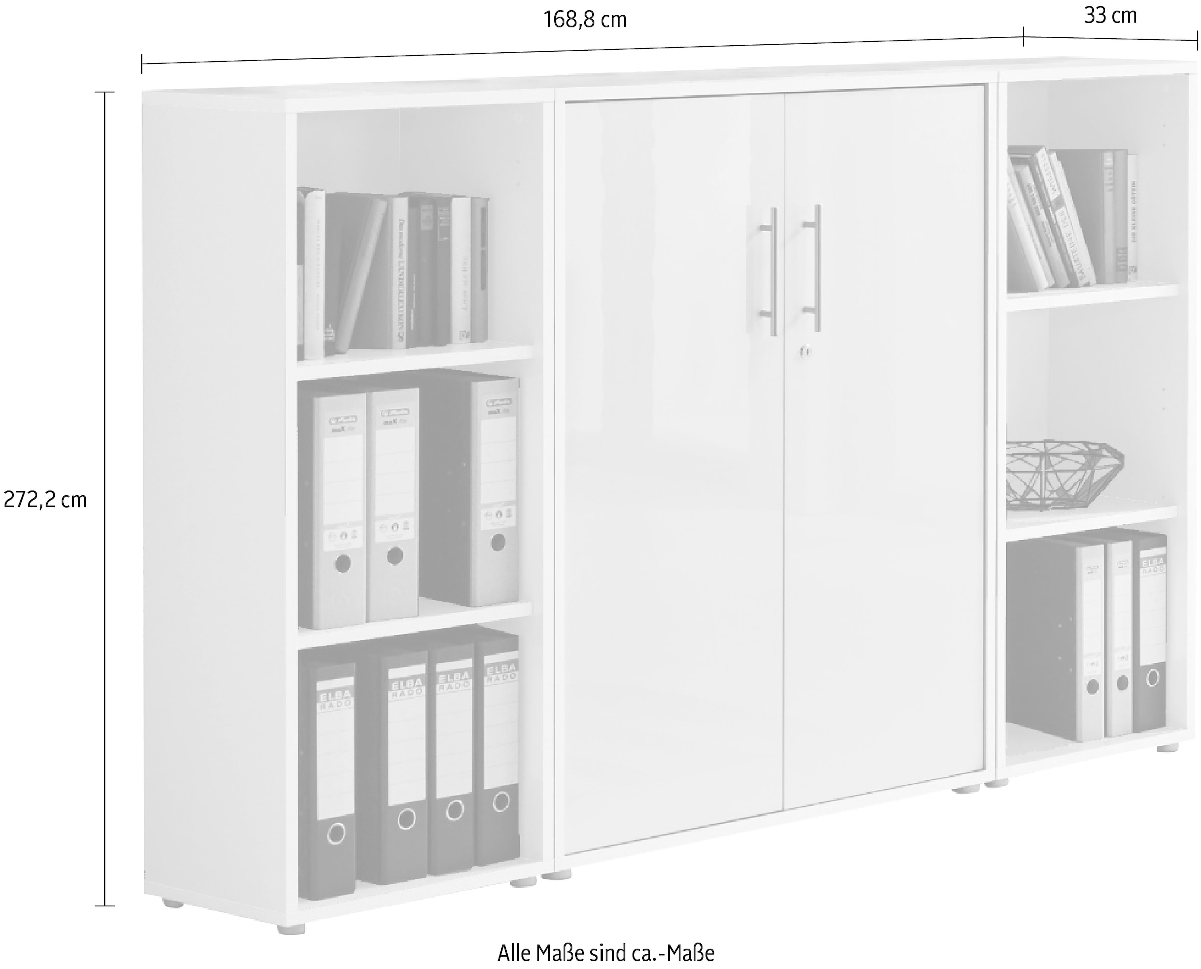 BMG Möbel Büro-Set »Tabor«, besteht aus 1 Schrank und 2 Regalen | BAUR