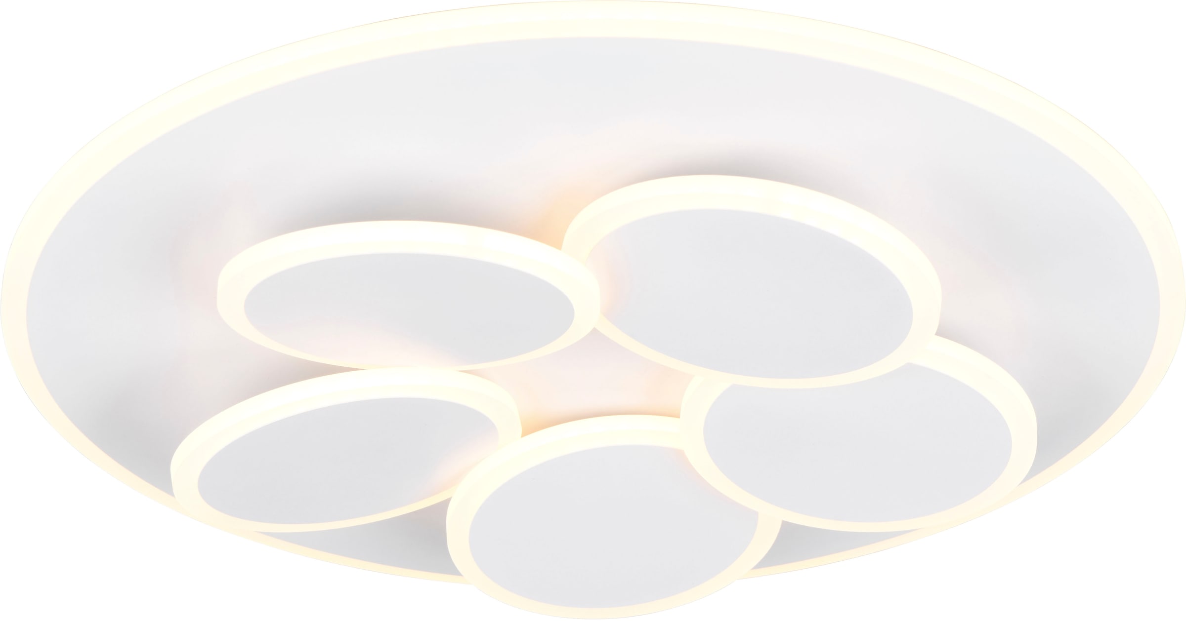 TRIO LEUCHTEN LED Deckenleuchte "MANDALA, LED Deckenlampe mit Fernbedienung, dimmbar CCT Nachtlicht", 1, Ø 49cm H: 7,5cm, 1 Stk., weiß, Wohnzimmer,