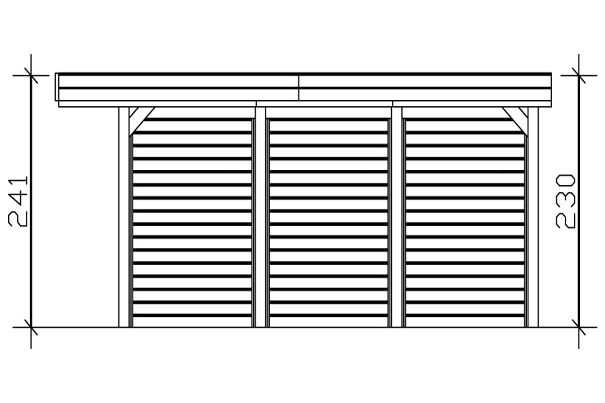 Skanholz Einzelcarport »Friesland Set 1«, Fichtenholz, 270 cm, dunkelgrau