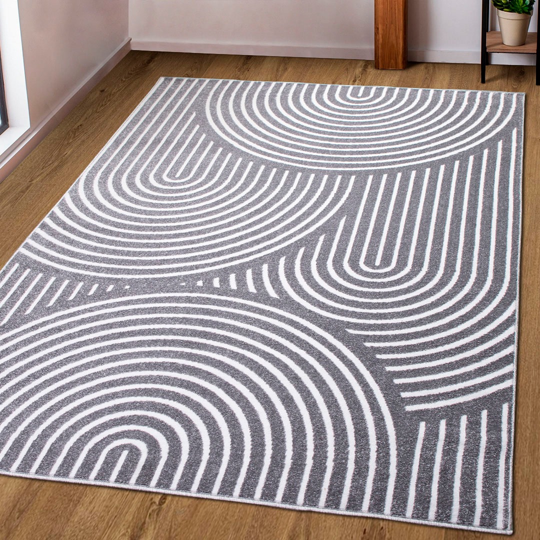 Teppich OTTO HOME "Fadel" Gr. 7, grau, B:240cm H:9mm L:320cm, Kunstfaser, Teppiche, Teppich, 3D-Effekt, softer Kurzflor, pflegeleicht, leichter Glanz, Scandi-Look