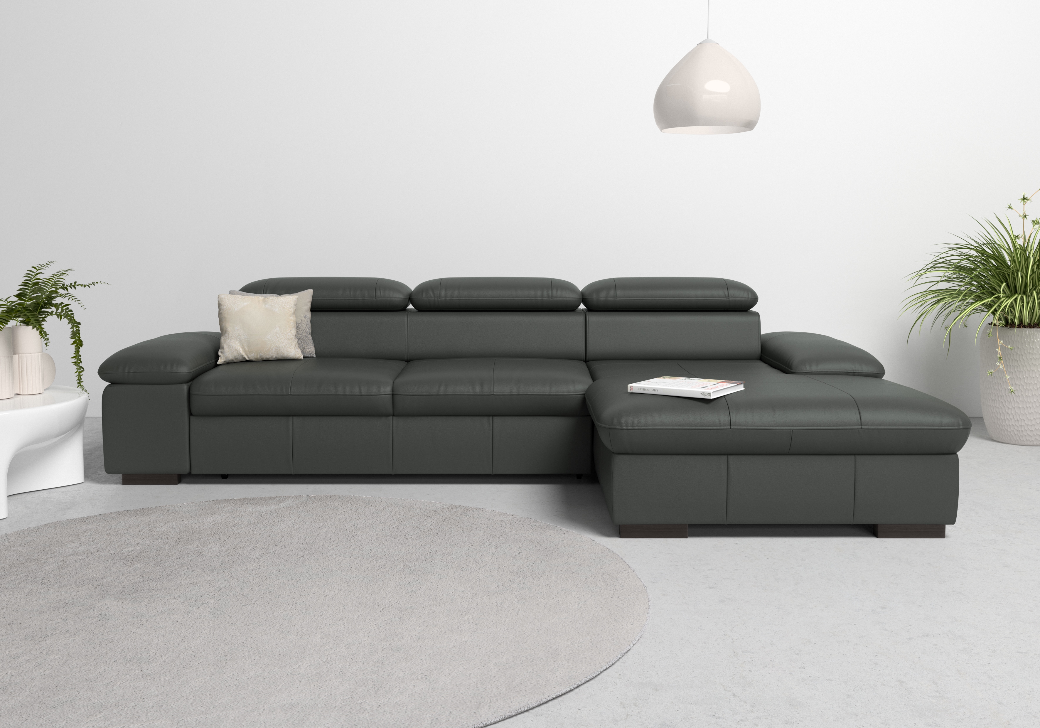 OTTO home Ecksofa "Alberto L-Form" mit Kopfteilverstellung, wahlweise mit Schlaffunktion