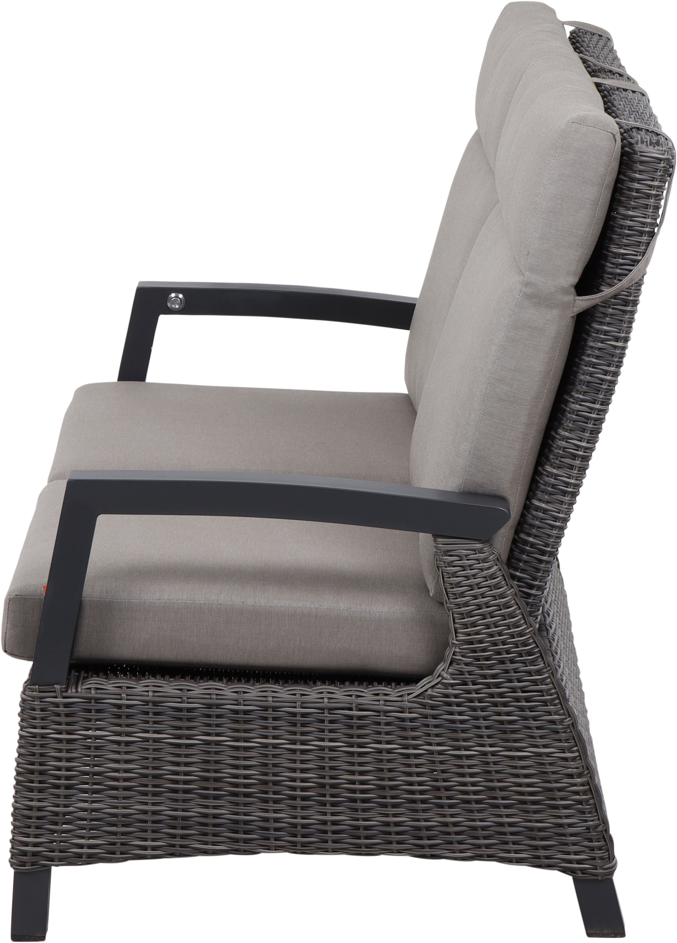 Siena Garden Gartenlounge-Bank »CORIDO Lounge 2er Sofa in charcoal grey« Gestell Alu matt anthrazit, mit Sitz- u. Rückenkissen taupe meliert