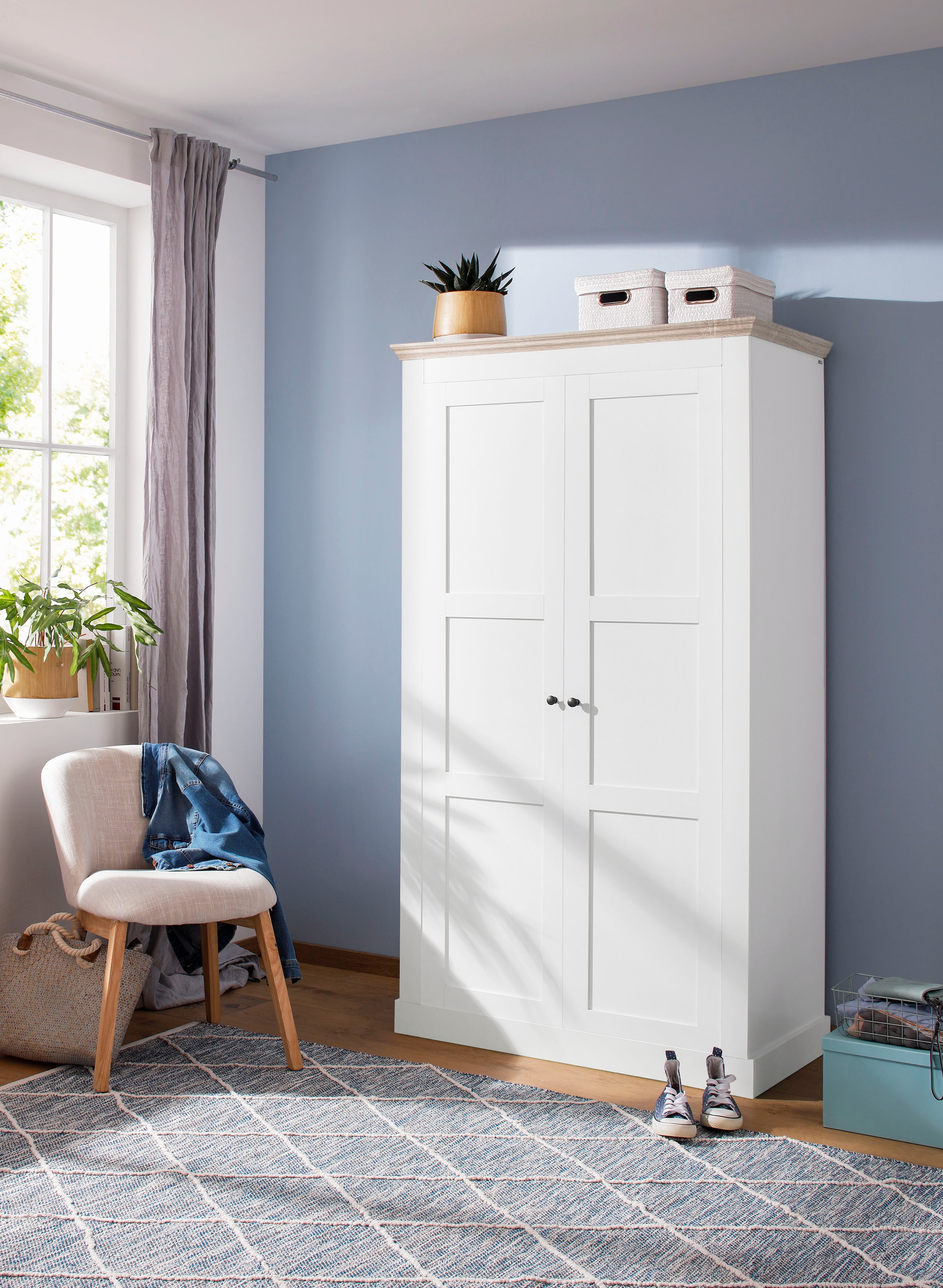 Home affaire Kleiderschrank »Clonmel«, mit Türen, die cm Höhe hinter 180 Kleiderstange | BAUR Einlegeboden und