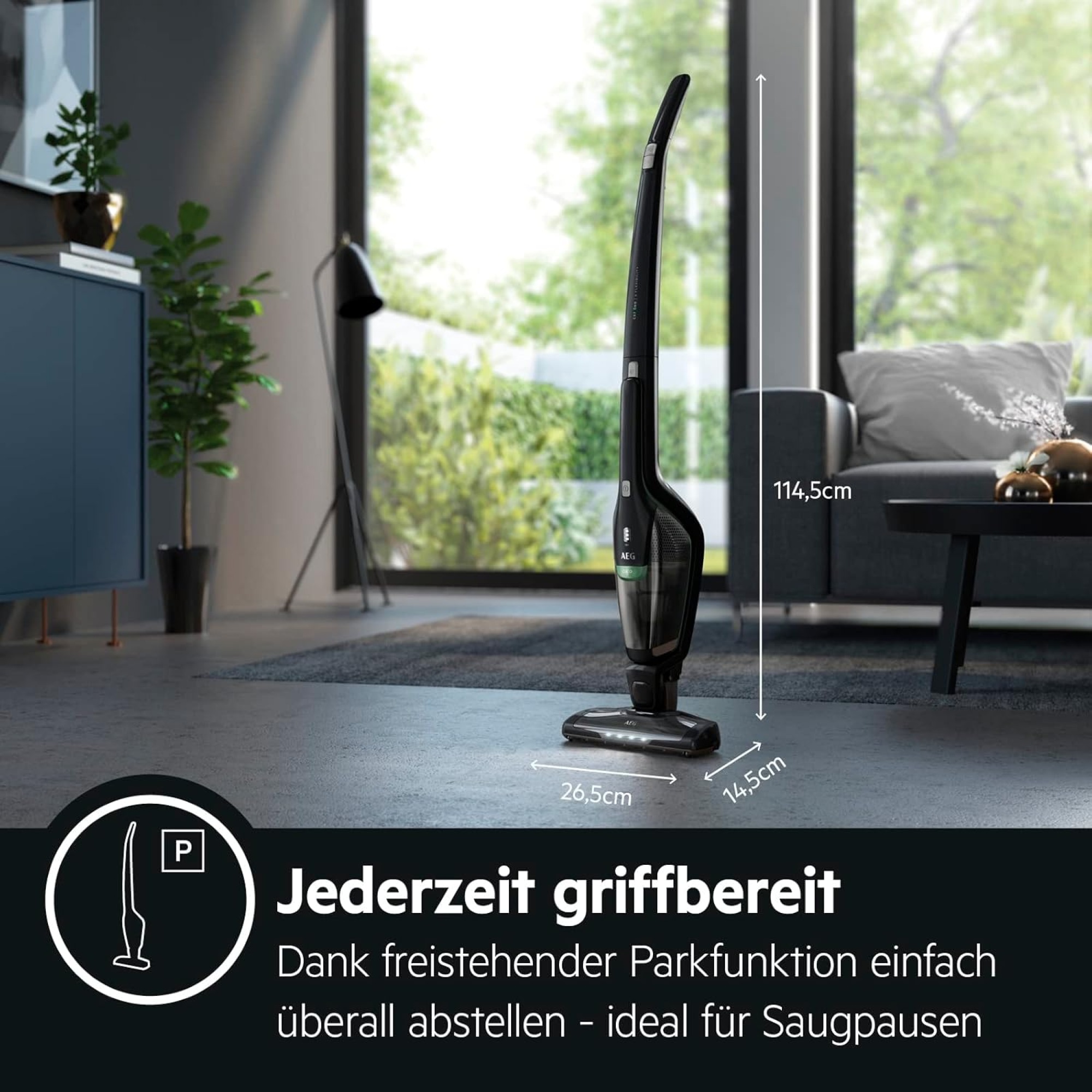 AEG CX7-2-45MÖ 2-in-1-Stabstaubsauger Akku Trocken Staubbeutel 18,5 W Schwarz
