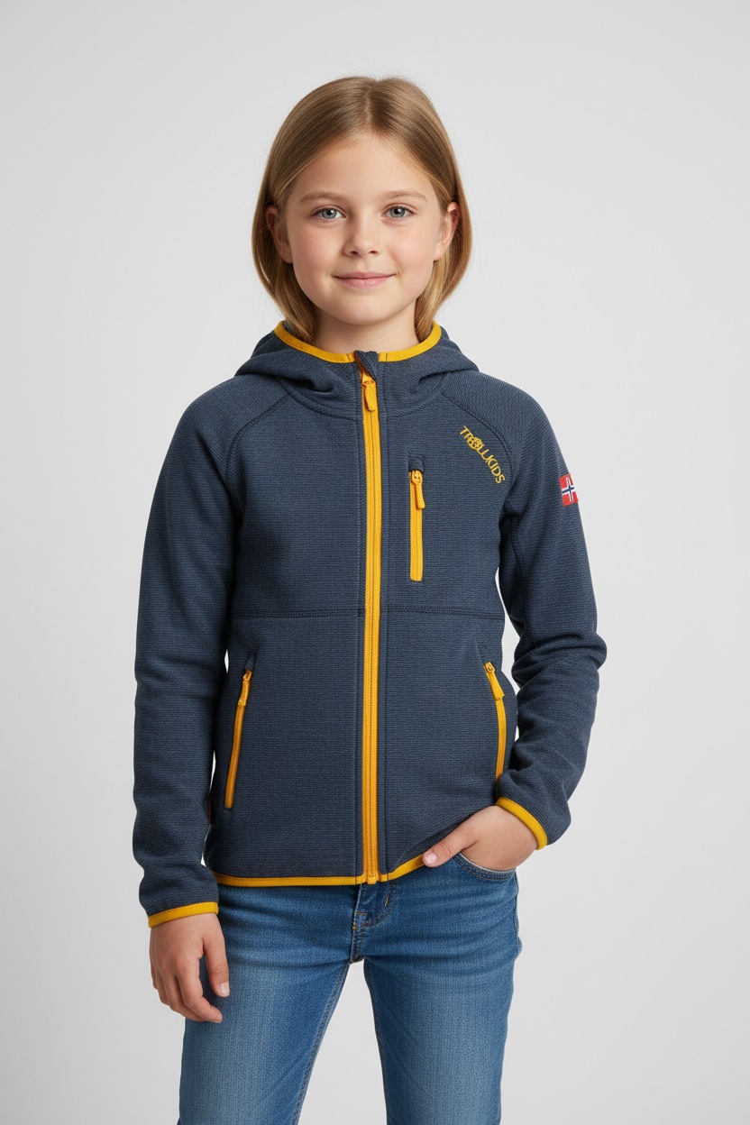 TROLLKIDS Fleecejacke "Kids Sandefjord Jacket" für Kinder und Jugendliche, mit Reißverschluss, wasserabweisend