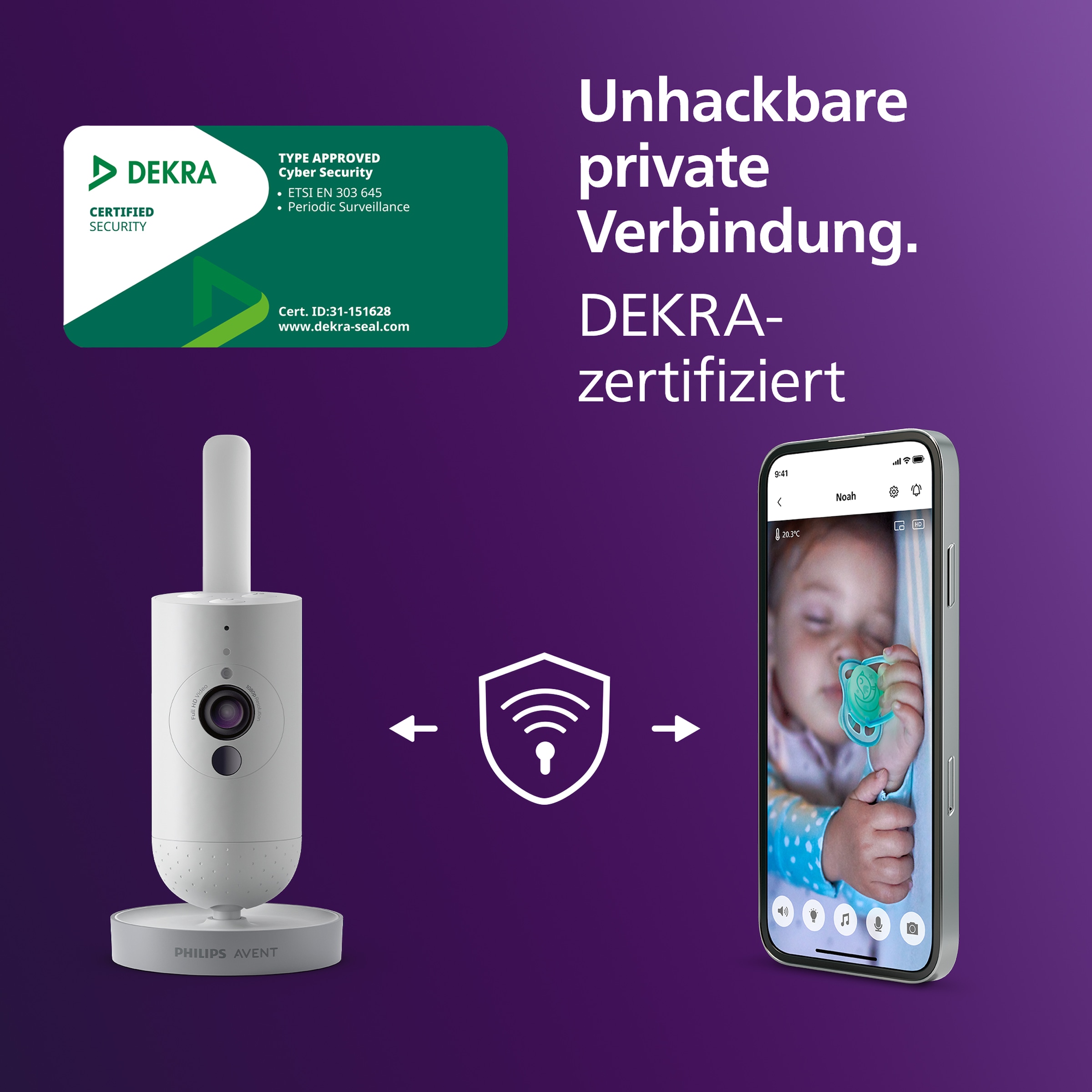 Philips AVENT Video-Babyphone »Connected SCD953/26«, mit Full-HD-Kamera, Reichweite von 400 Metern und Gegensprechfunktion