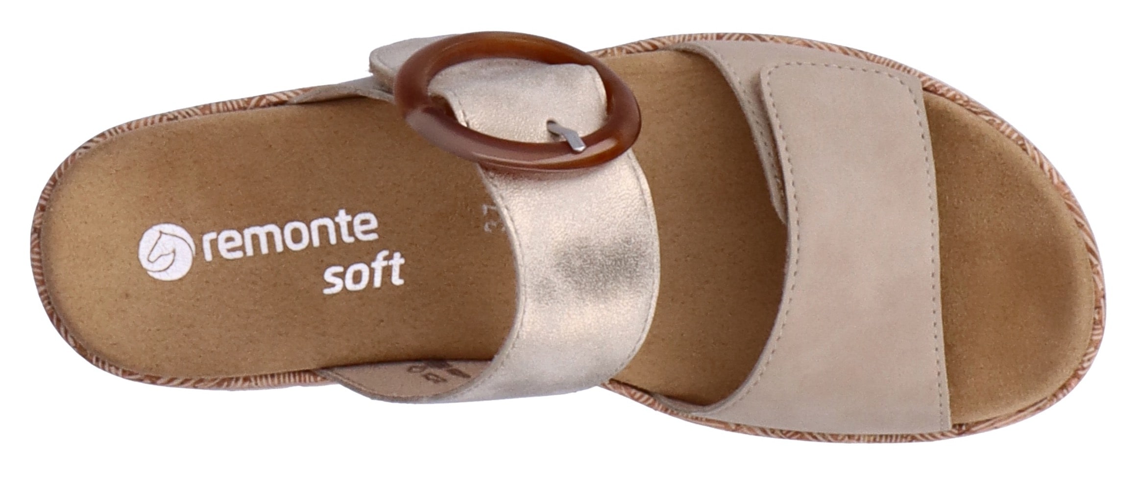 Remonte Pantolette, Keilabsatz, Sommerschuh, Schlupfschuh mit Wechselfußbett