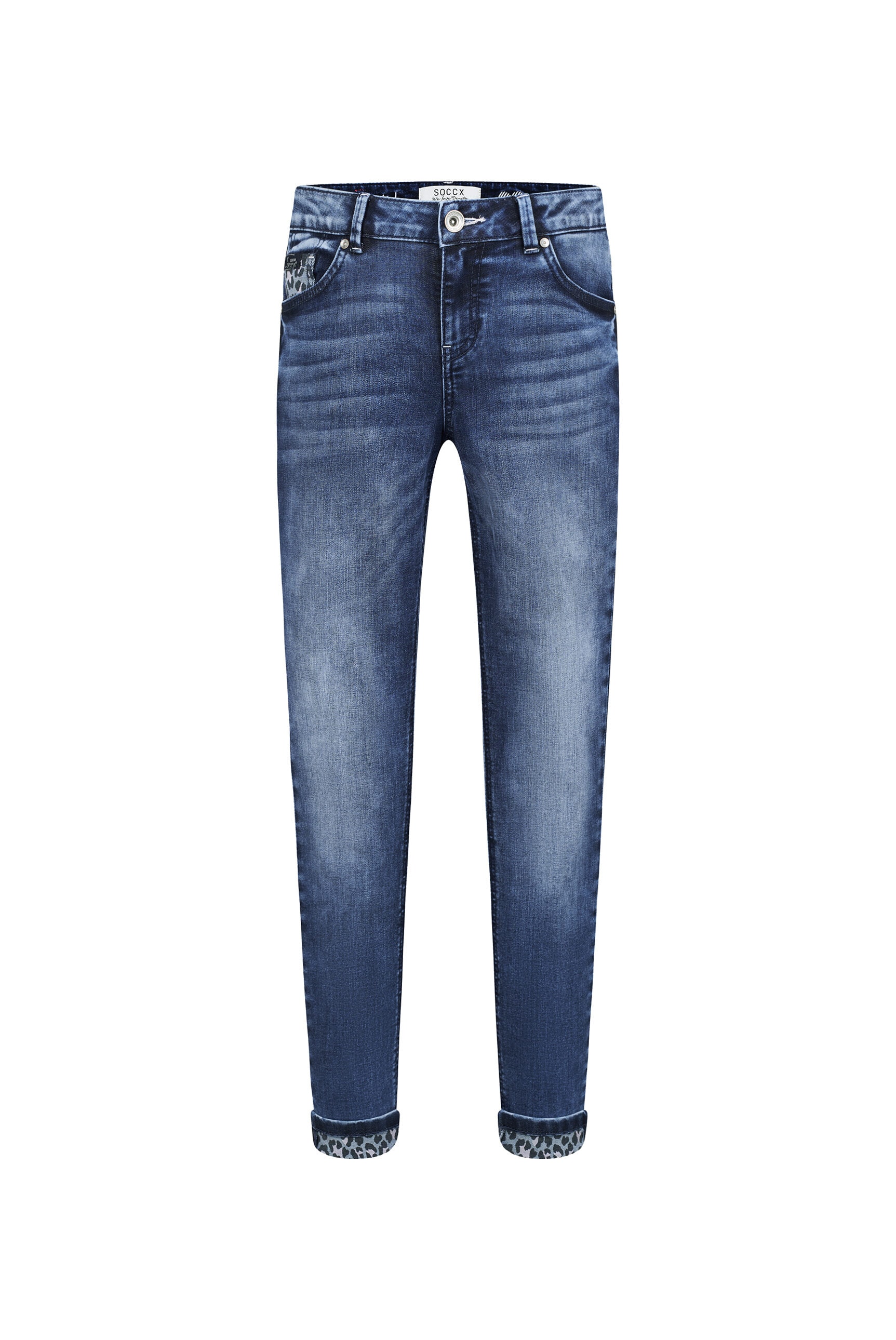 SOCCX Slim-fit-Jeans, mit Turn-Up Saum