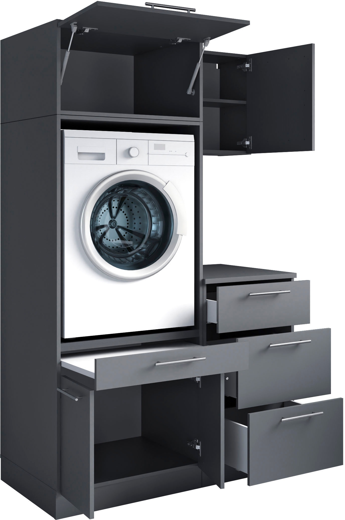Laundreezy Mehrzweckschrank-Set »Laundreezy, 4-tlg. Mehrzweckschrank-Set B/H/T 118/200/68 cm«, (4 St.), Breite 118 cm, Soft-Close-Funktion für Türen