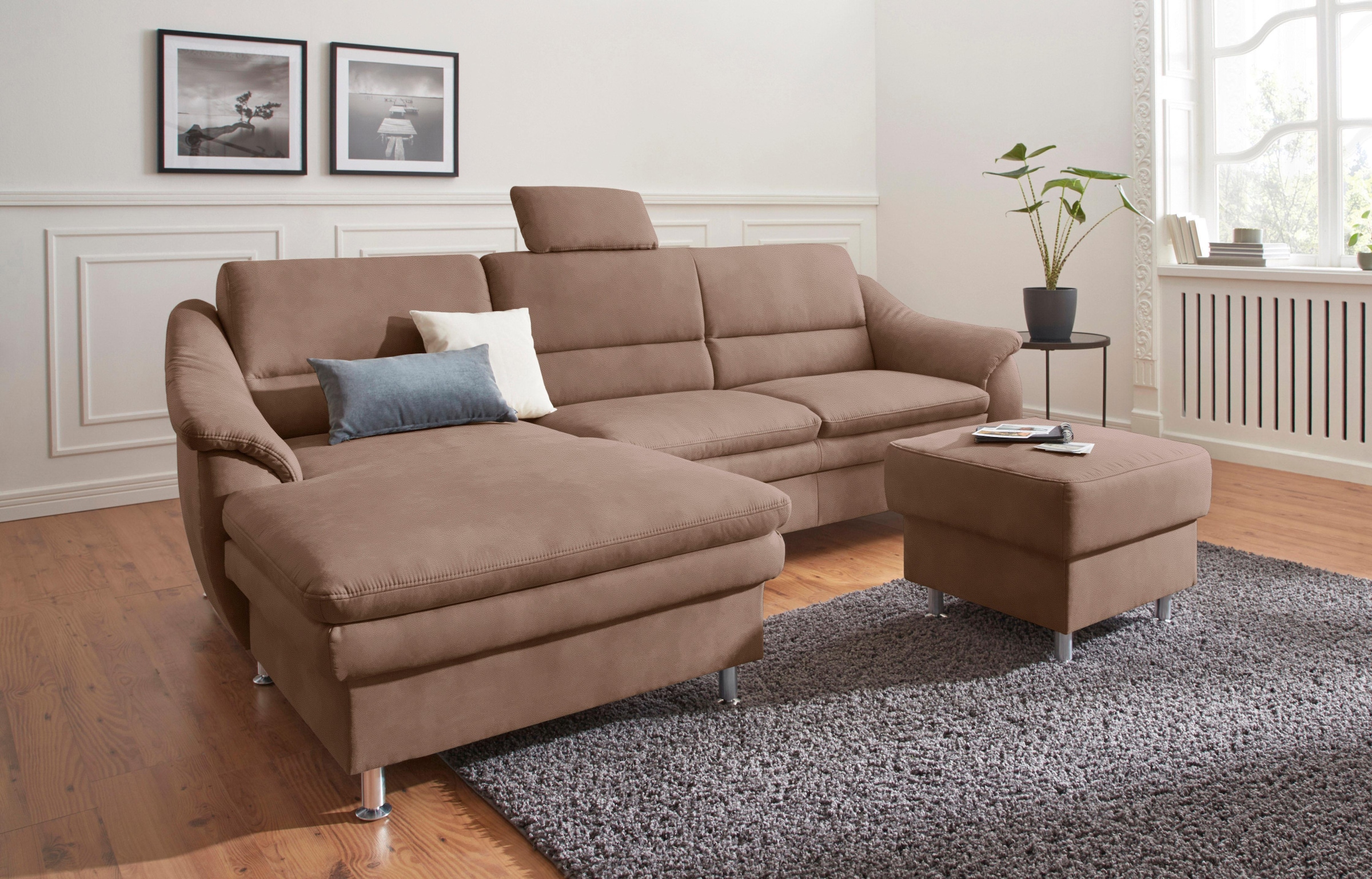 sit&more Ecksofa »Cardoso L-Form«, mit Federkern, wahlweise mit Bettfunktion