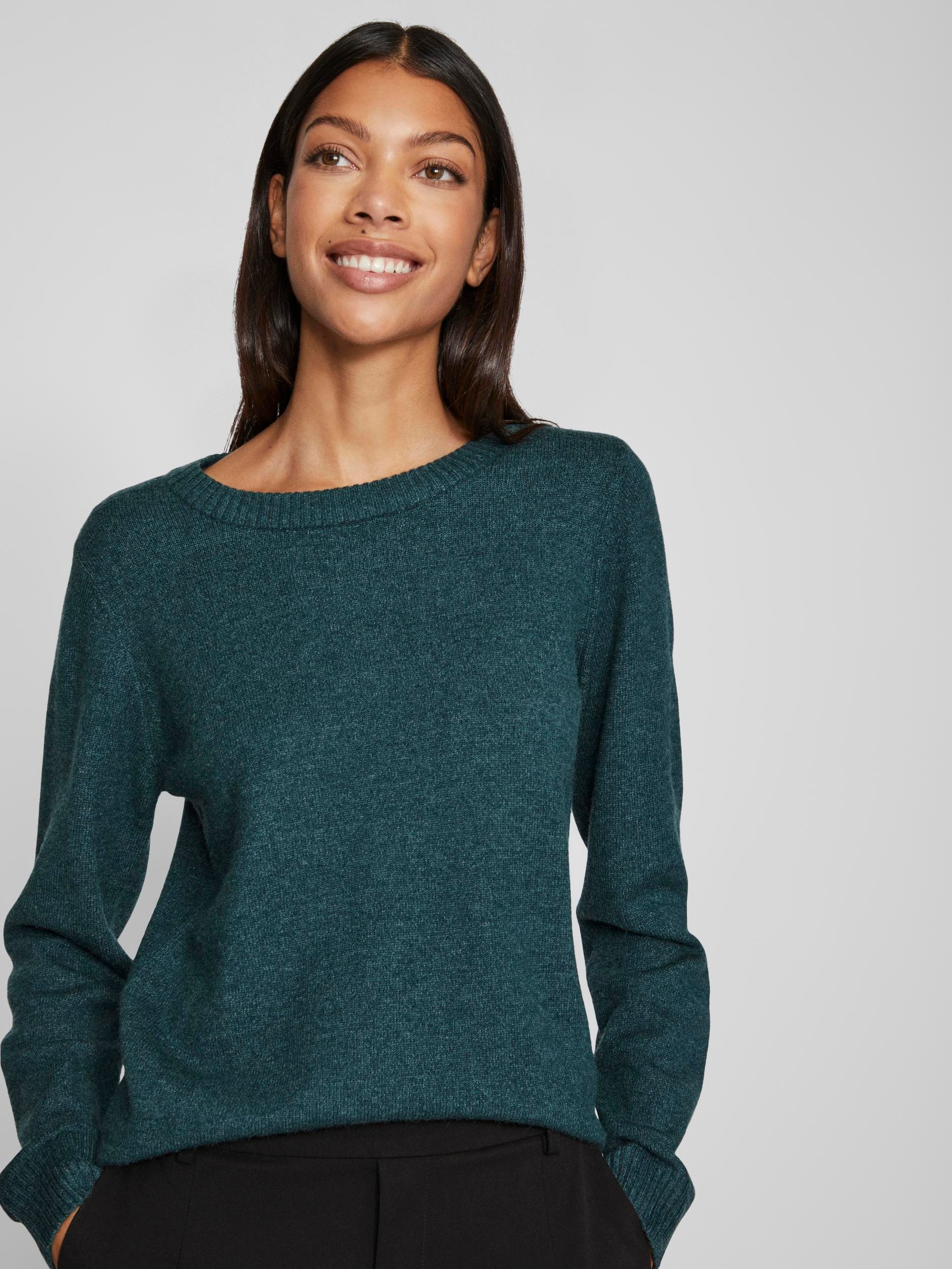 Vila Rundhalspullover "VIRIL O-NECK L/S KNIT TOP - NOOS" Viskosemischung, r günstig online kaufen