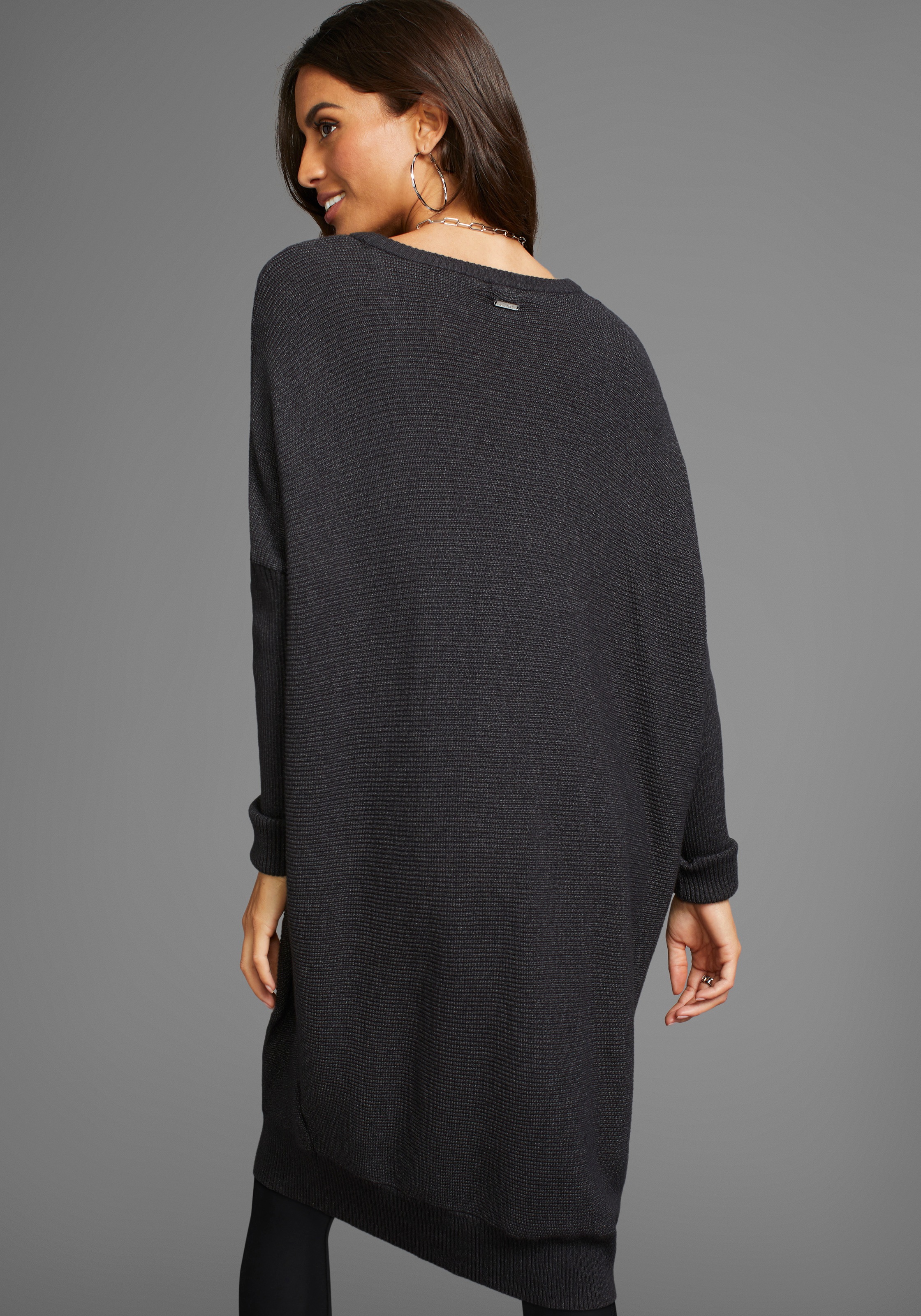 Thumbnail - Laura Scott Longpullover in oversized Form mit Rippstruktur