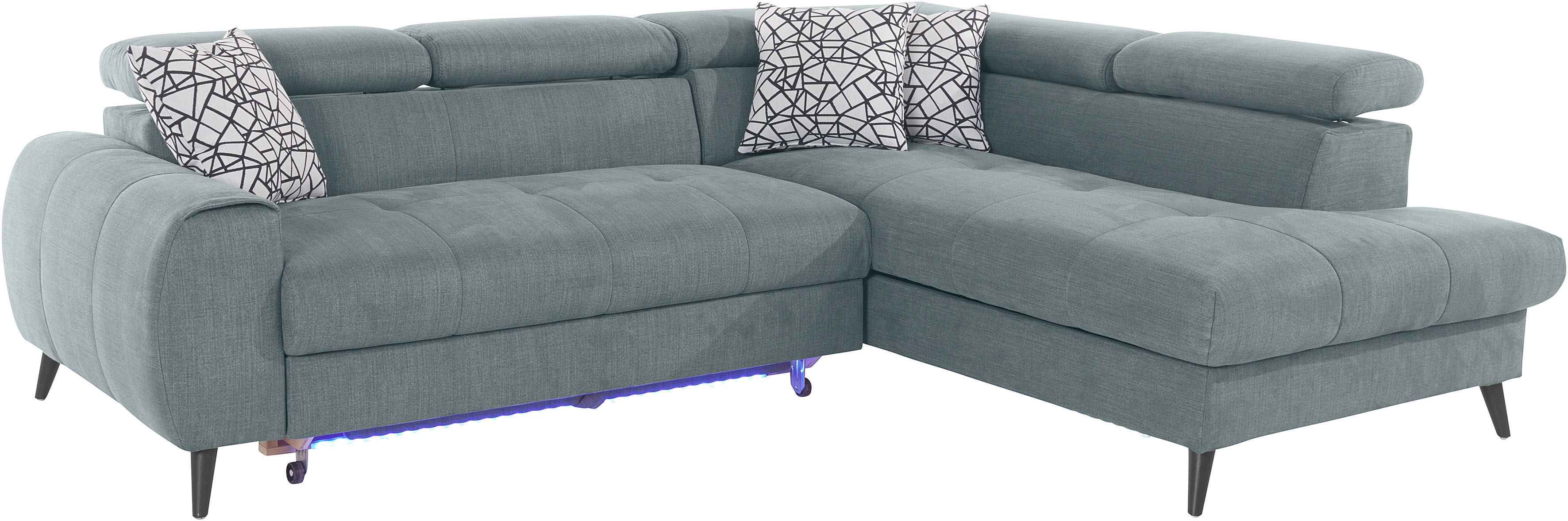 Thumbnail - COTTA Ecksofa "Mia L-Form mit 3 Zierkissen", wahlweise mit Bettfunktion, Bettkasten, Beleuchtung & Wireless-Charger