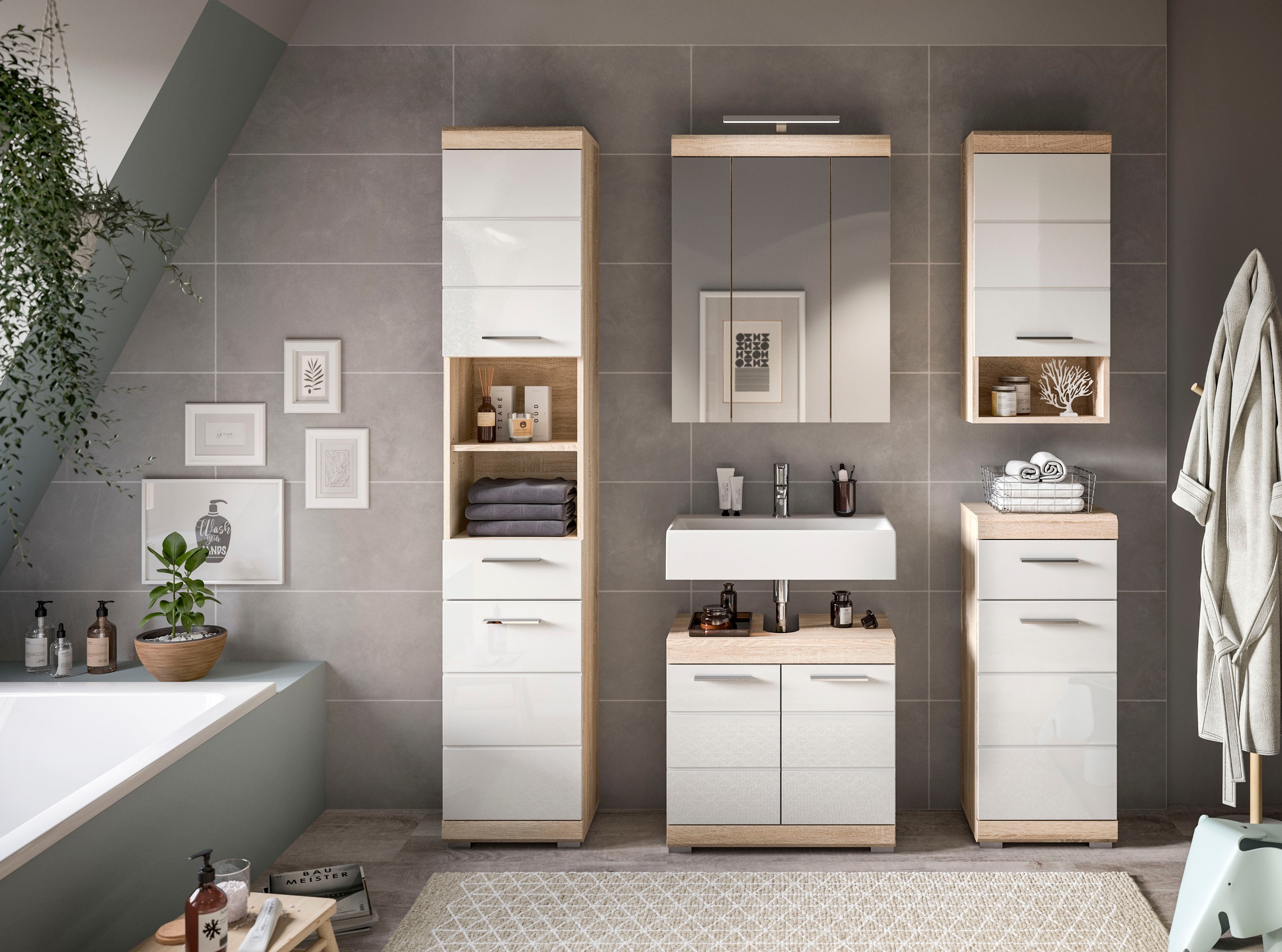 welltime Badmöbel-Set "Siena, 5 teilig, bestehend aus:" Set, TOPSELLER, 5 S günstig online kaufen