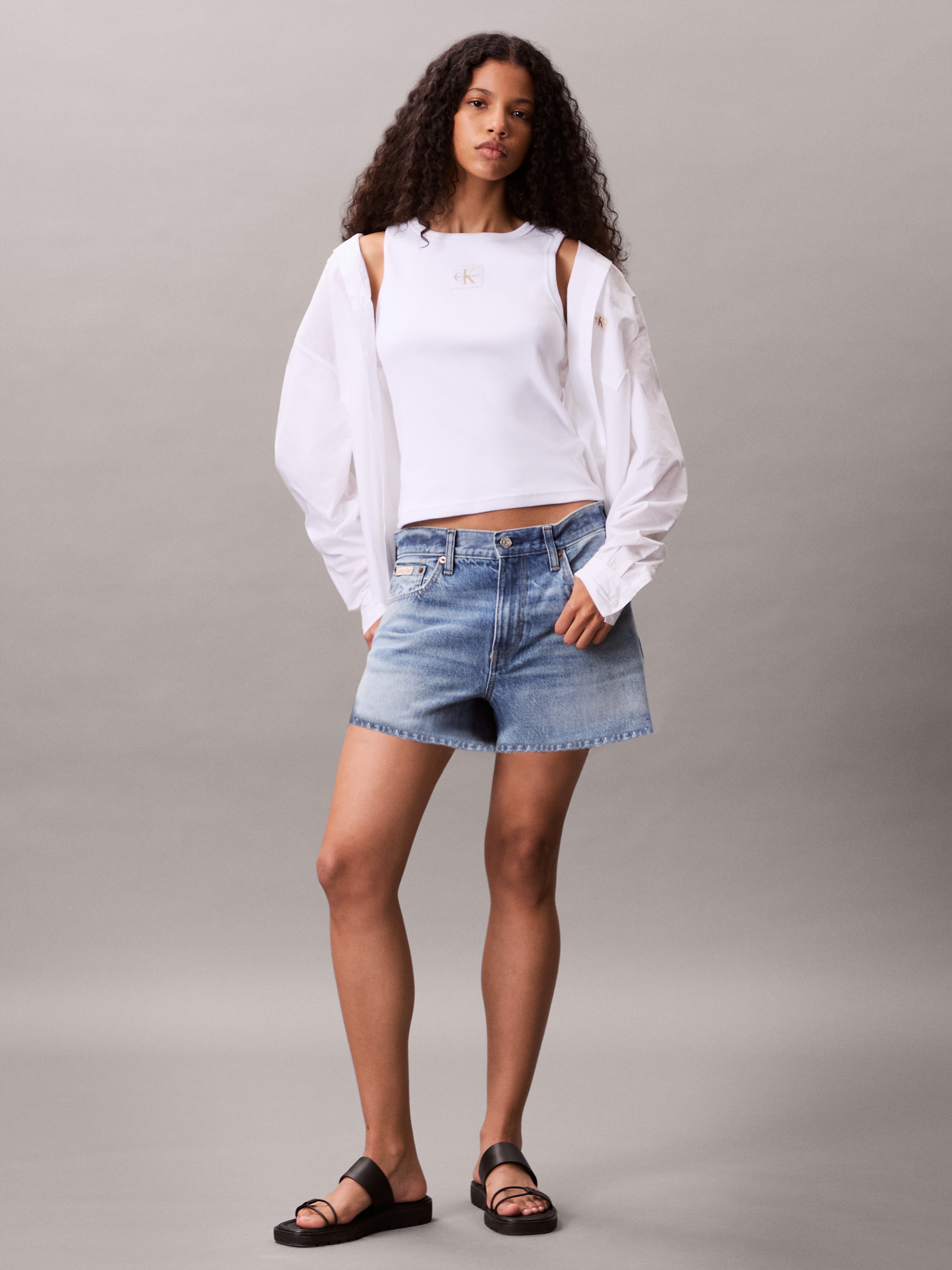 Calvin Klein Jeans Tanktop »A - WVN LBL 2X2 CTTN«, Mit Rundhalsausschnitt