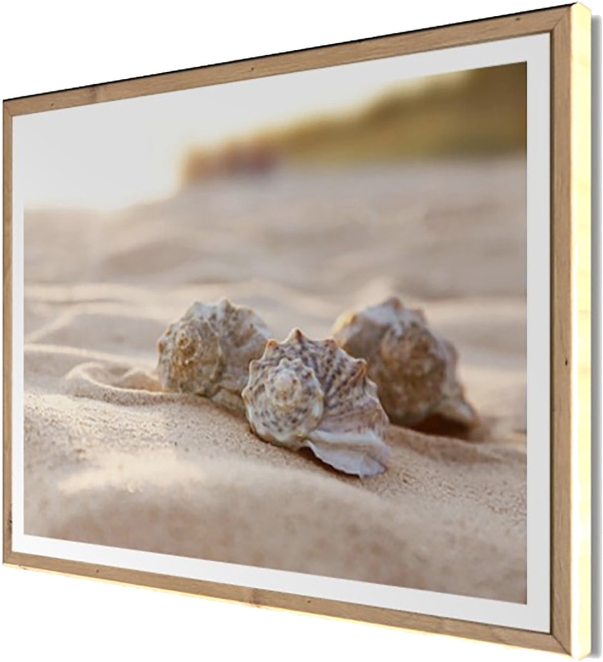 Bönninghoff Bild mit Rahmen »Wandbild gerahmt MUSCHELN AM STRAND 40x50 cm – Maritime Wanddeko Natur« Küste | Landschaft | Meer | Natur | Strand 1 Stk. tlg. mit dekorativem Rahmen