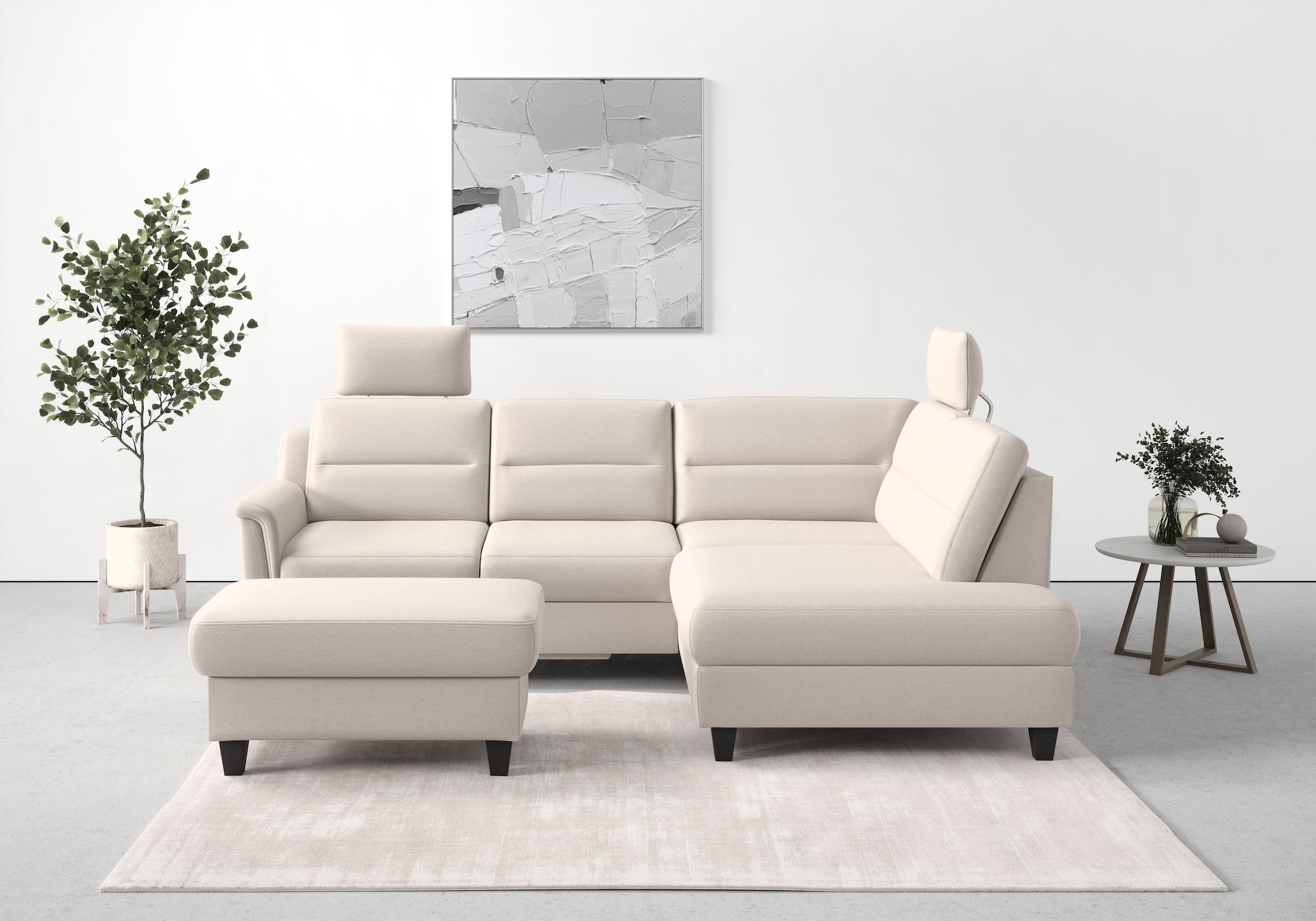sit&more Ecksofa "Farö L-Form" inklusive Federkern, wahlweise mit Schlaffunktion und Bettkasten