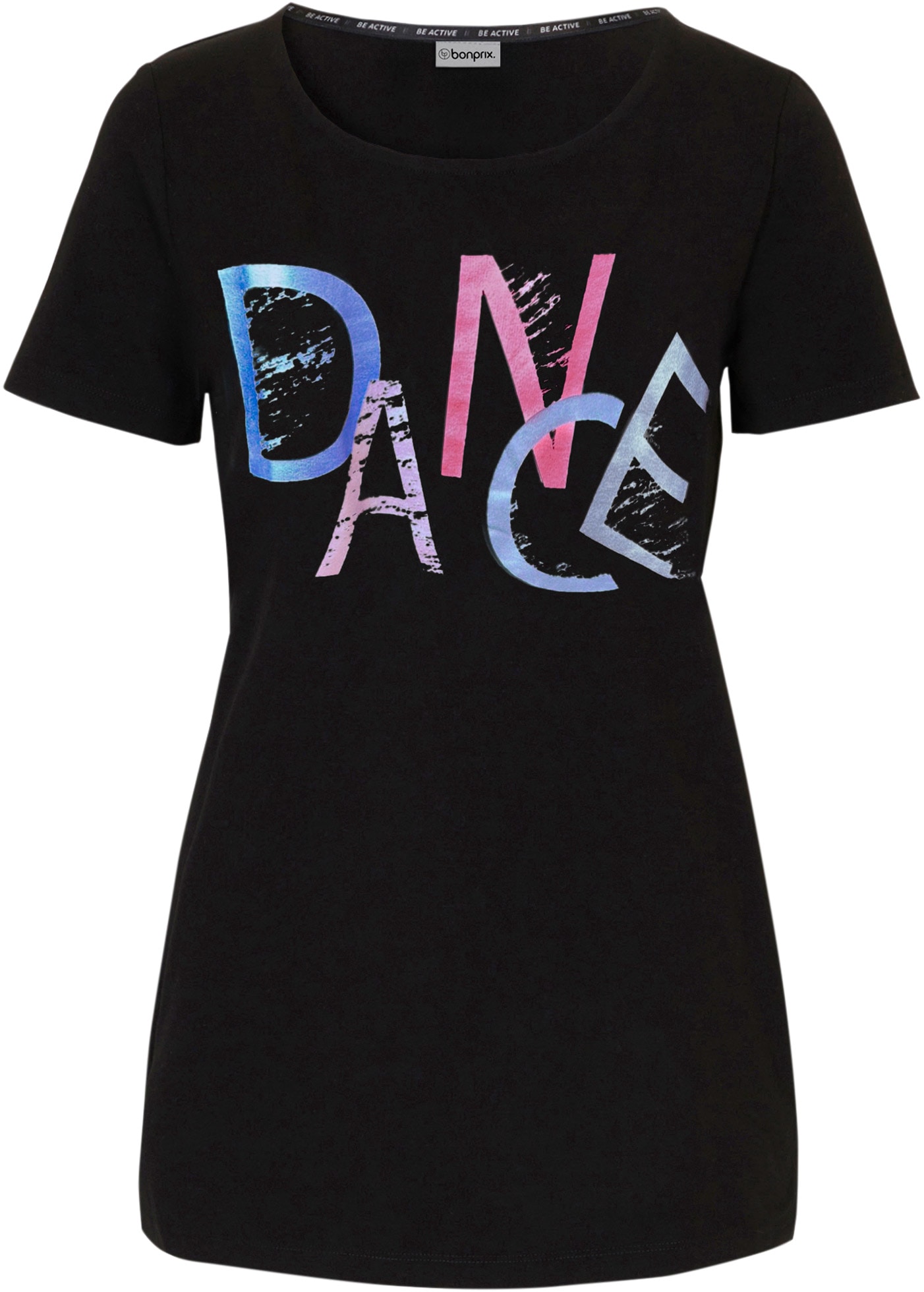 bonprix T-Shirt lockerer Schnitt, Kurzarm, mit Retro-Print, Seitenschlitze