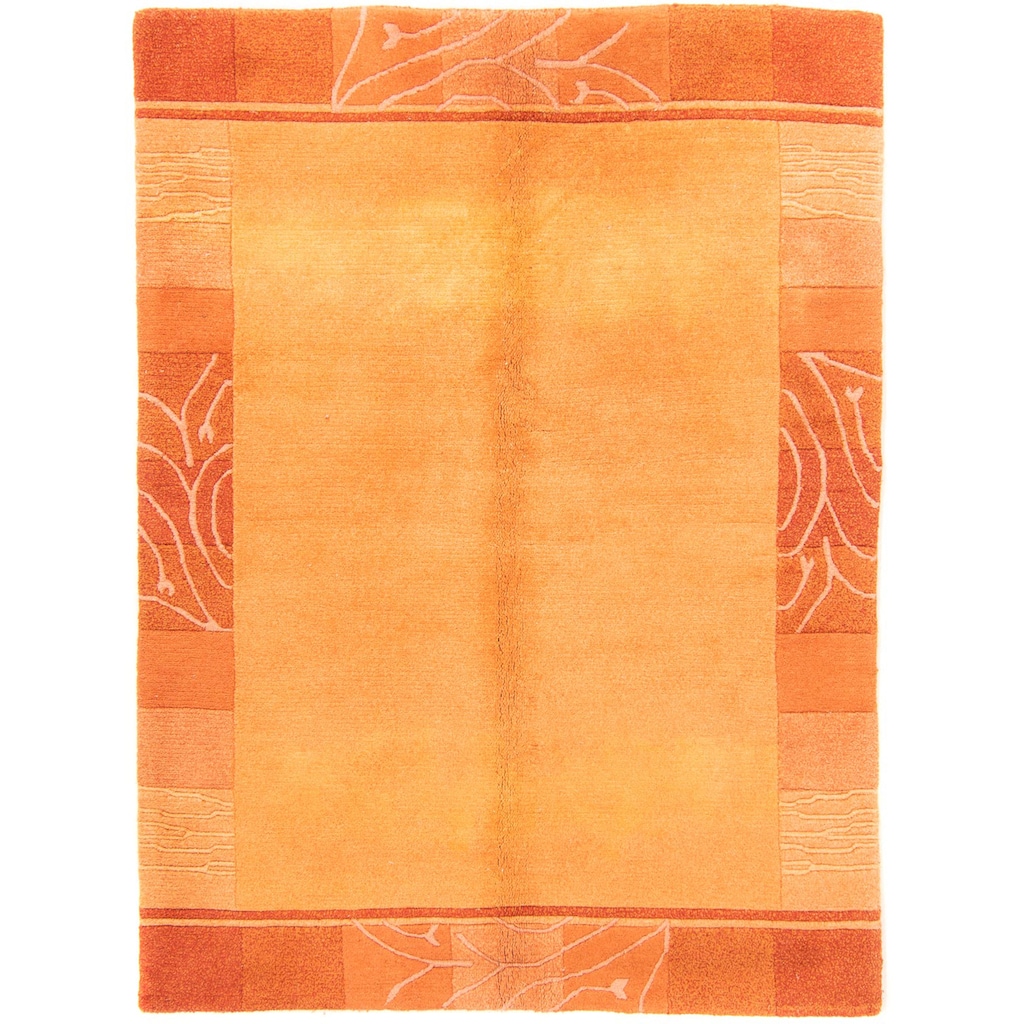morgenland Wollteppich »Nepal - 200 x 140 cm - orange«, rechteckig, Wohnzimmer, Handgeknüpft, Einzelstück mit Zertifikat