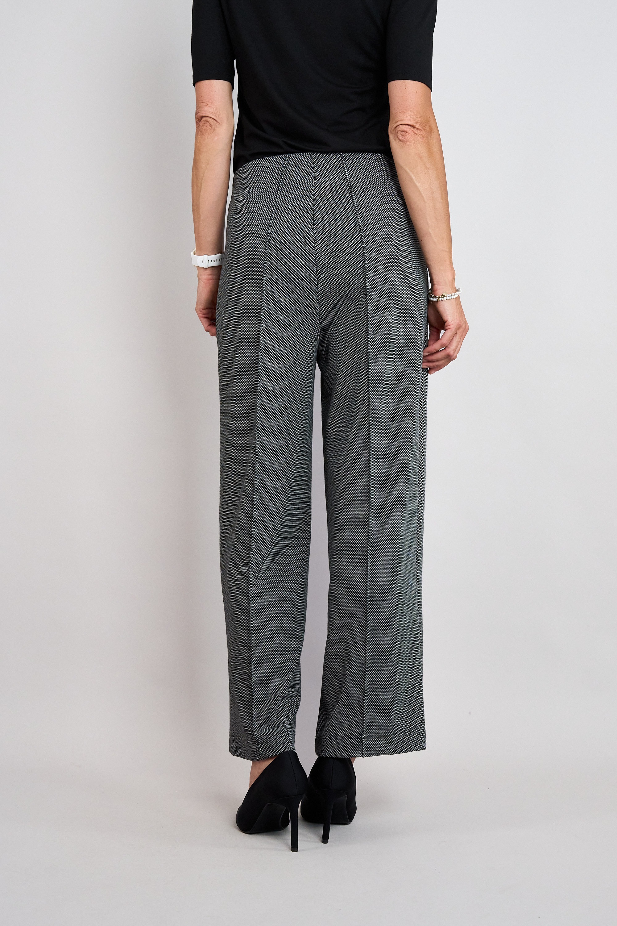 Seidel Moden Stoffhose  mit feinem Muster / Bundfalte / MADE IN GERMANY