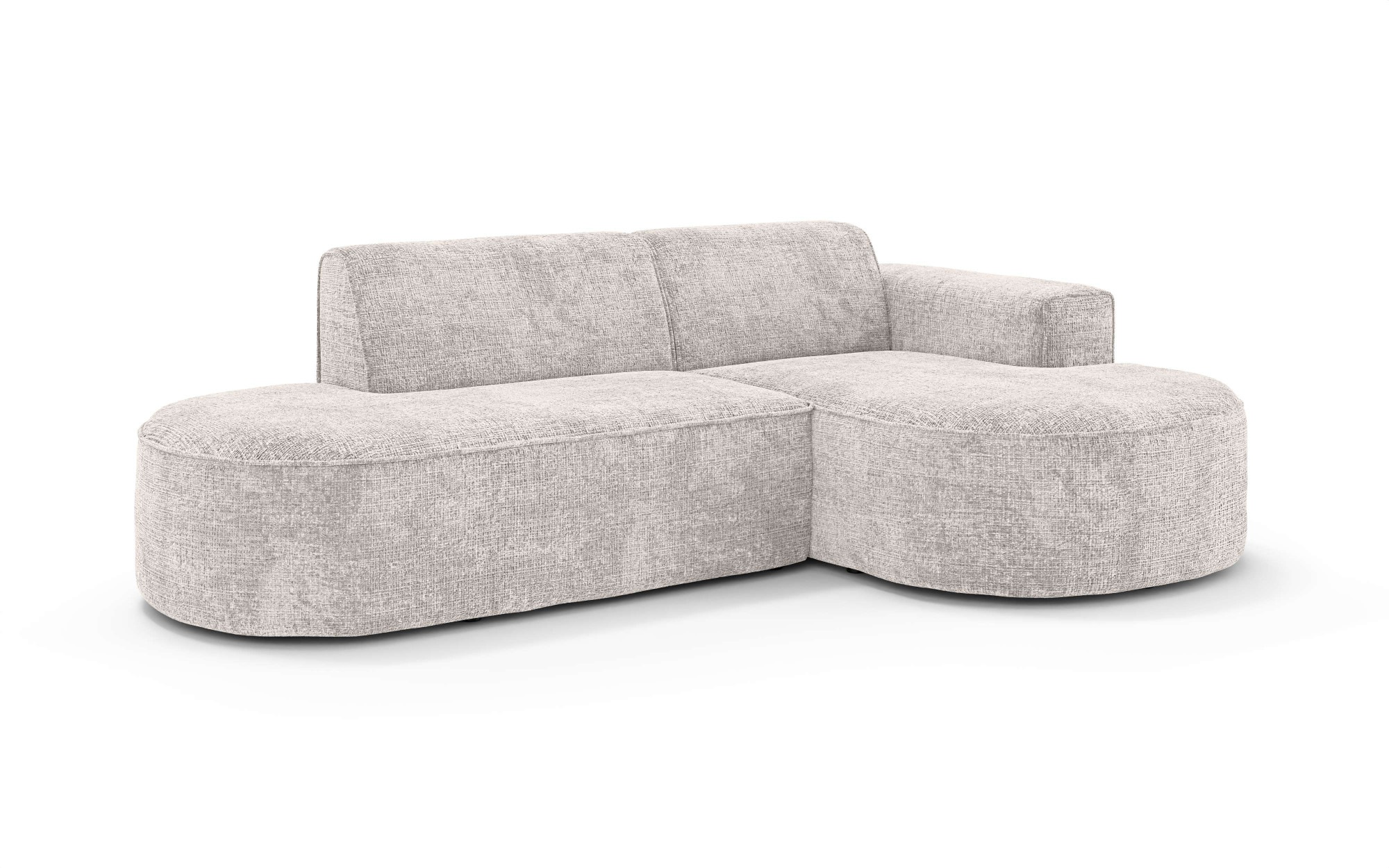 Ecksofa OTTO HOME "ADELLA XL Design-Sofa mit Recamiere rechts/links, 263/159/76 cm", beige (hellbeige), B:263cm H:76cm T:159cm, 100% Polyester, Sofas, Ecksofa, L-Form XL mit Wellenunterfederung, runde Form, auch in Cord 5