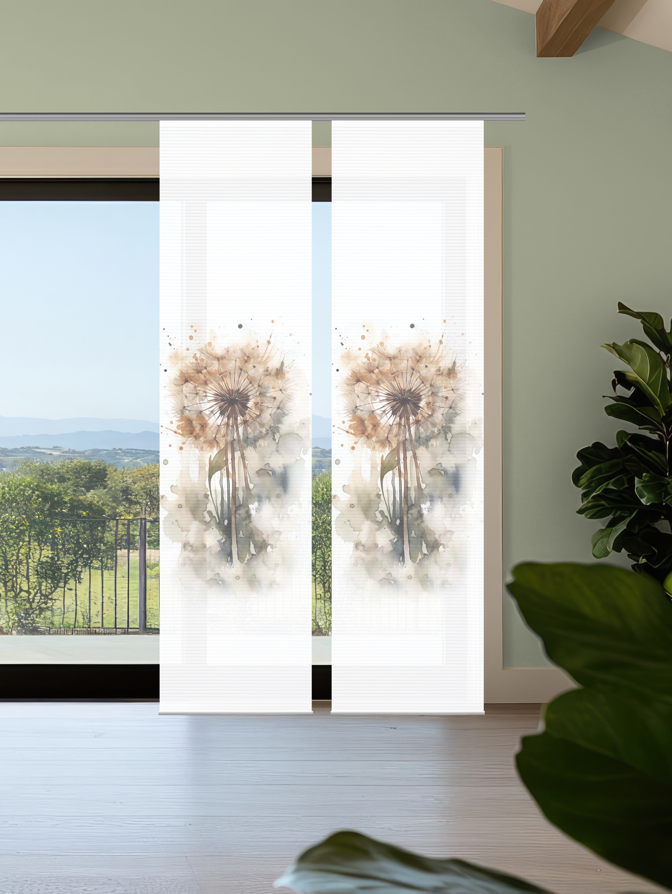 HOME in green Schiebegardine "AMARANDE" Paneelwagen 2 Stk. tlg. Bambusoptik günstig online kaufen