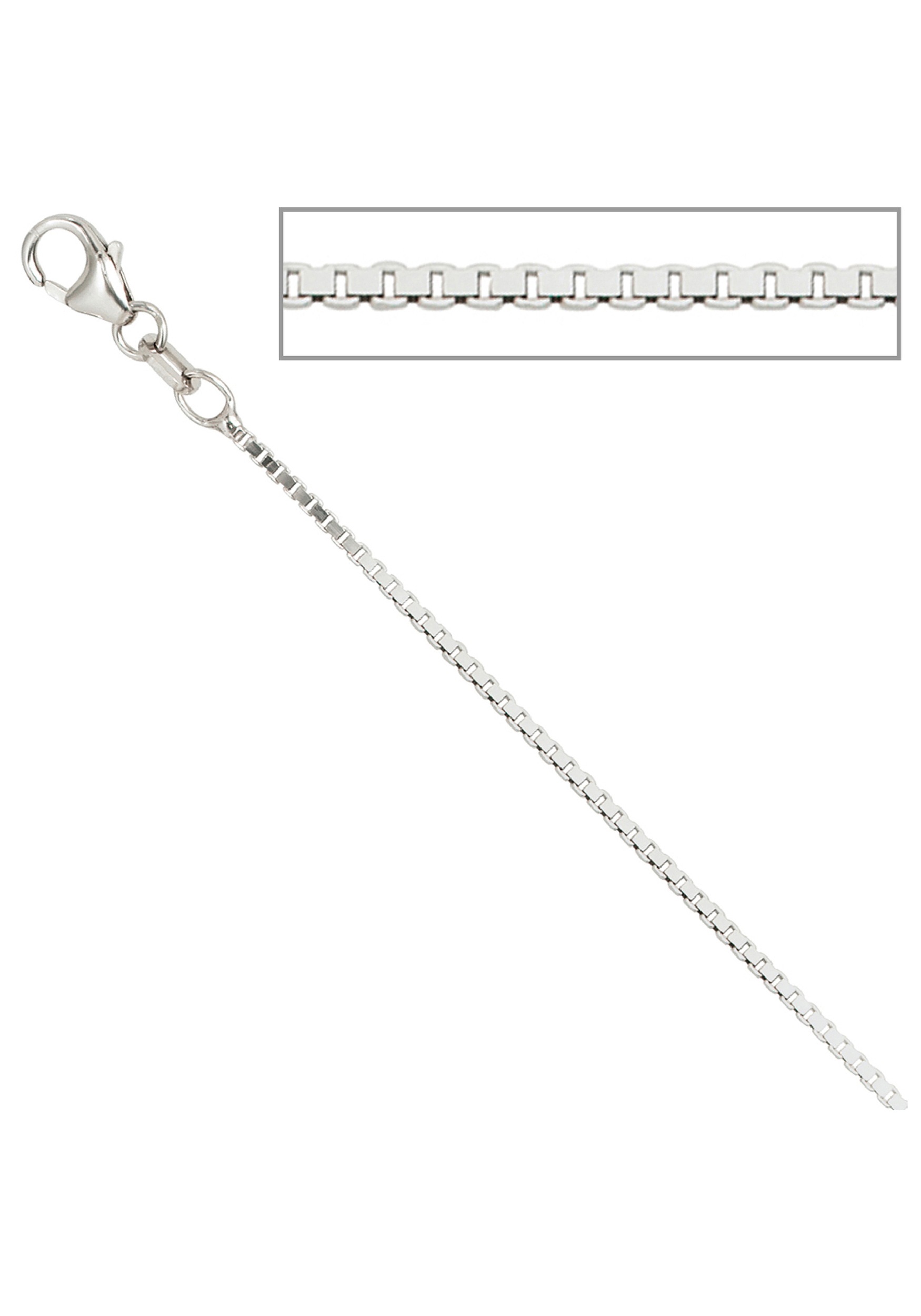 Silberkette JOBO, silber (silber 925), Halsketten, Damen, Silber 925 (Sterlingsilber), L: 50, Silberkette, Venezianerkette 925 Silber 50 cm 1,2 mm 2