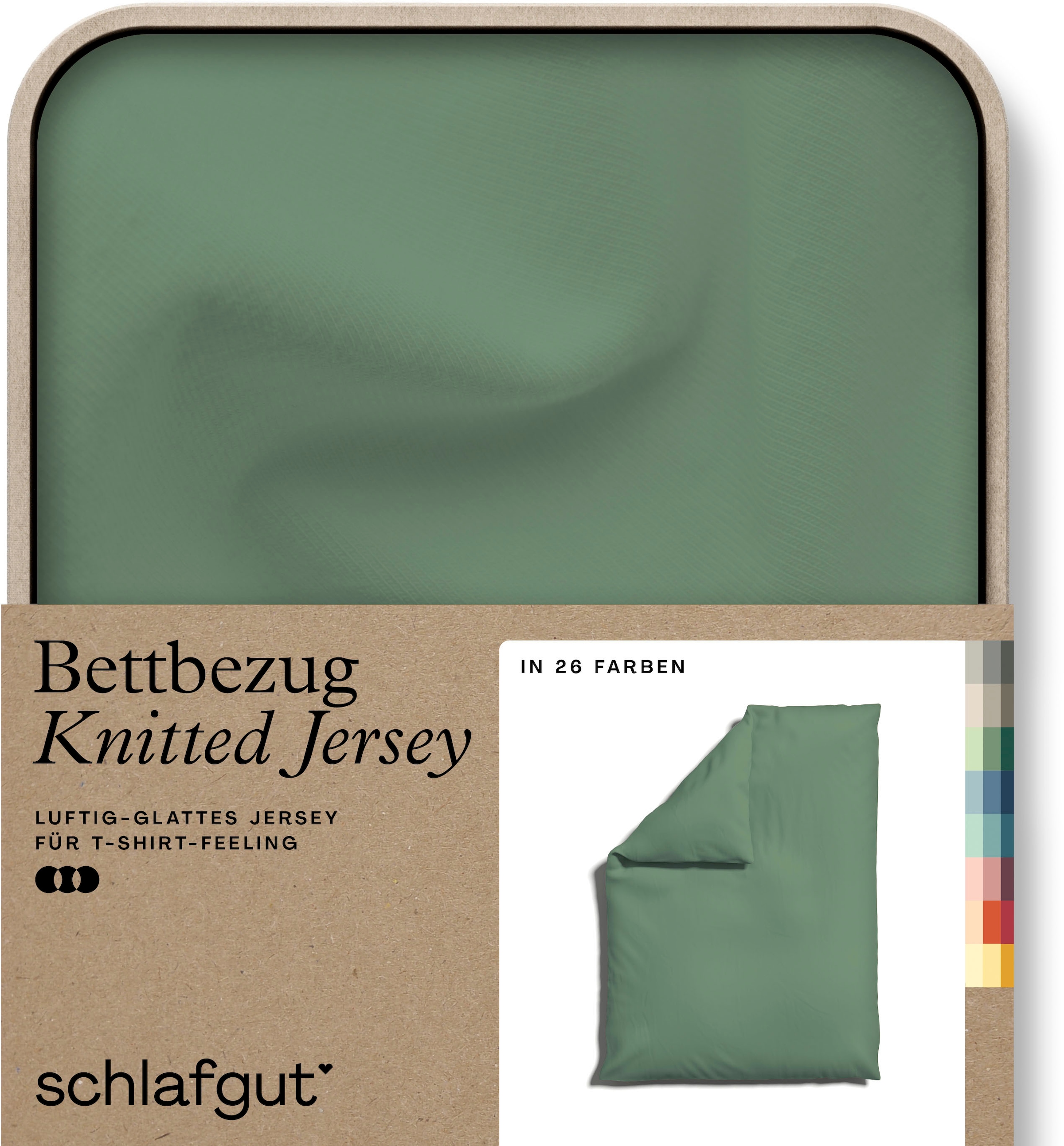 Schlafgut Bettbezug "Knitted Jersey uni, aus Bio-Baumwolle mit Elasthan, Reißverschluss", (1 St.), bügelfrei, Mix & Matc