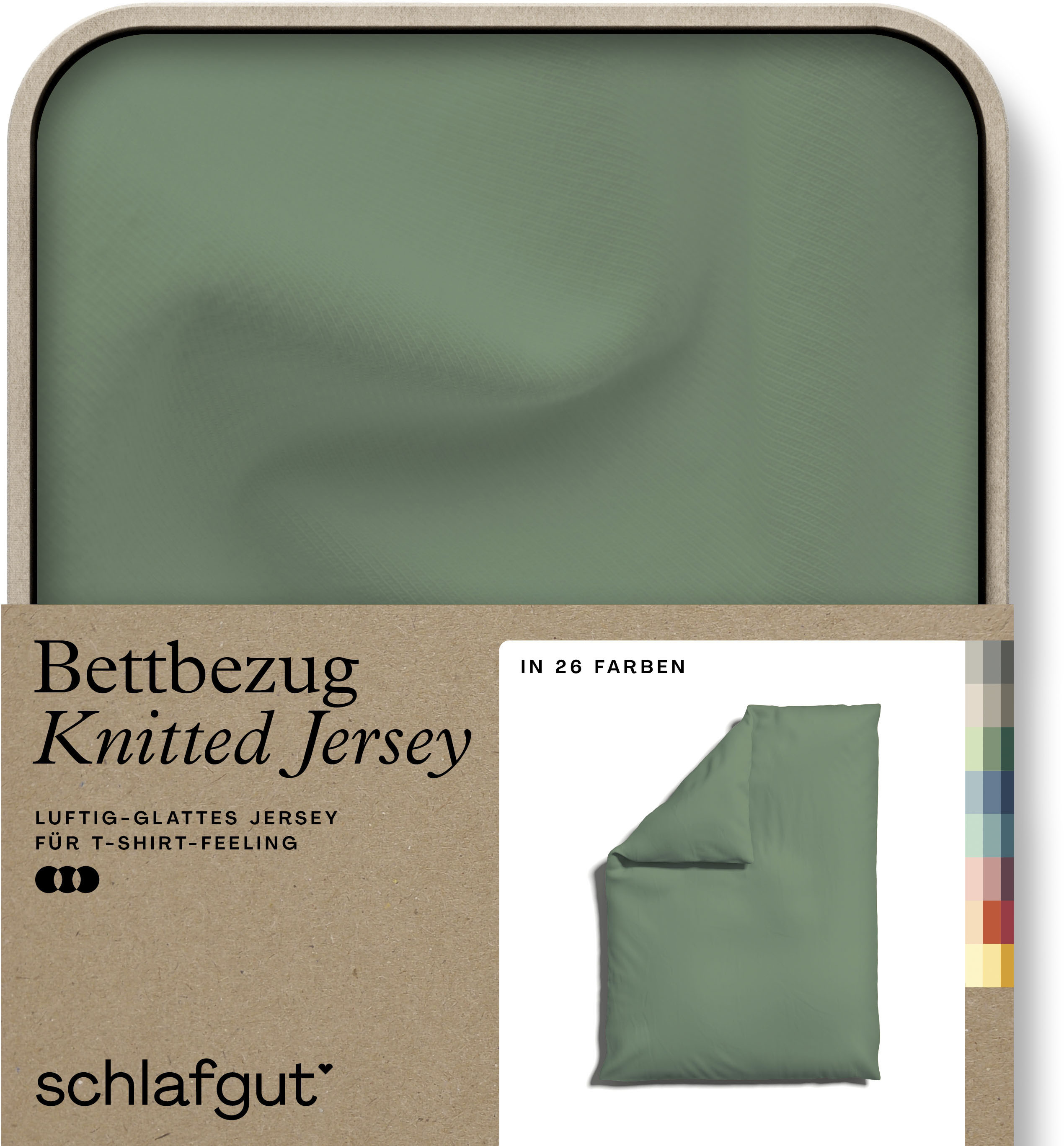 Schlafgut "Premium Bettbezug Knitted Jersey (1 St)" Ton-in-Ton Reißverschluss, Bio-Baumwolle mit Elasthan, Uni, OEKO Tex