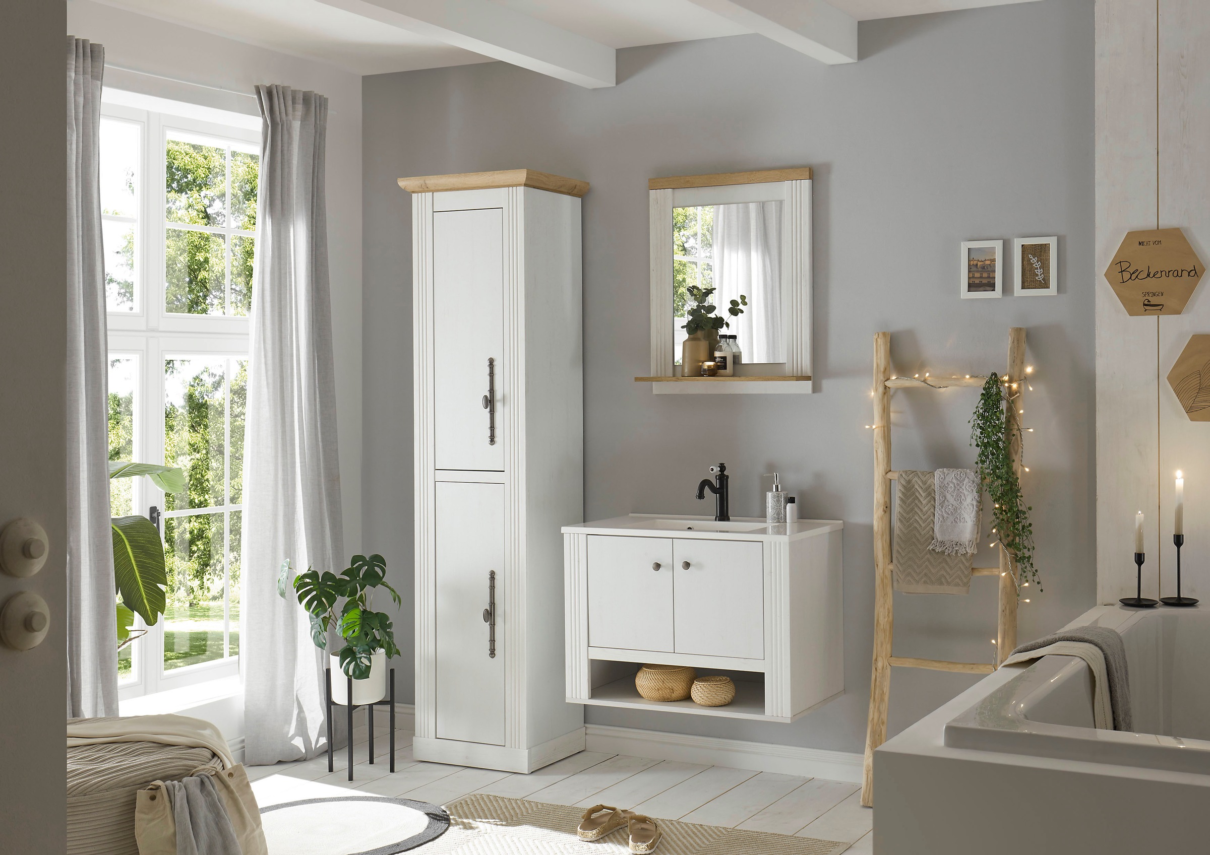 OTTO home Badmöbel-Set "WESTMINSTER, Bad im Landhausstil, 3-teiliges Badezi günstig online kaufen