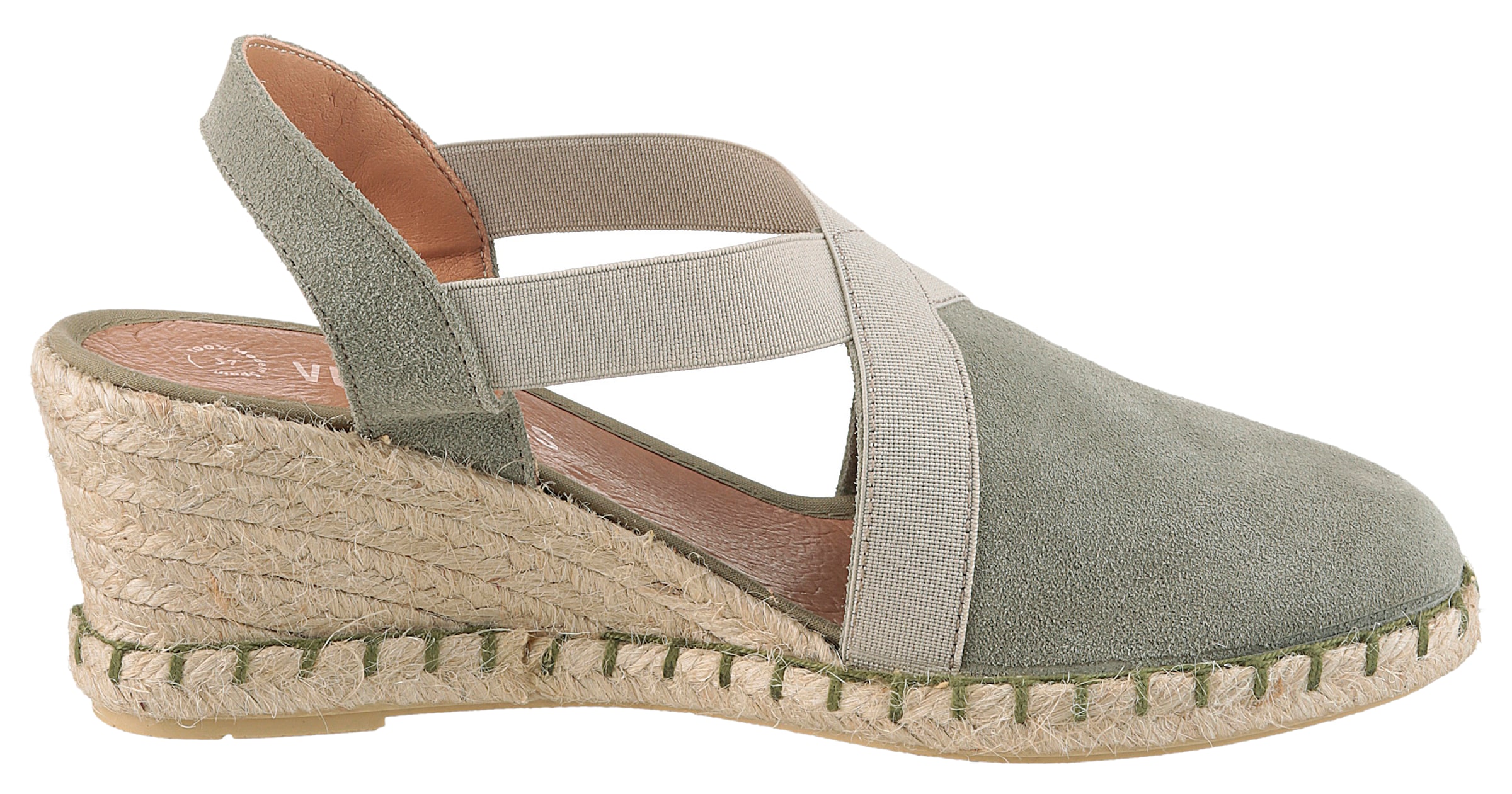 VERBENAS Keilsandalette »Milena Serraje«, Sommerschuh, Riemchensandale, Urlaubschuh, Keilabsatz mit Juterahmen