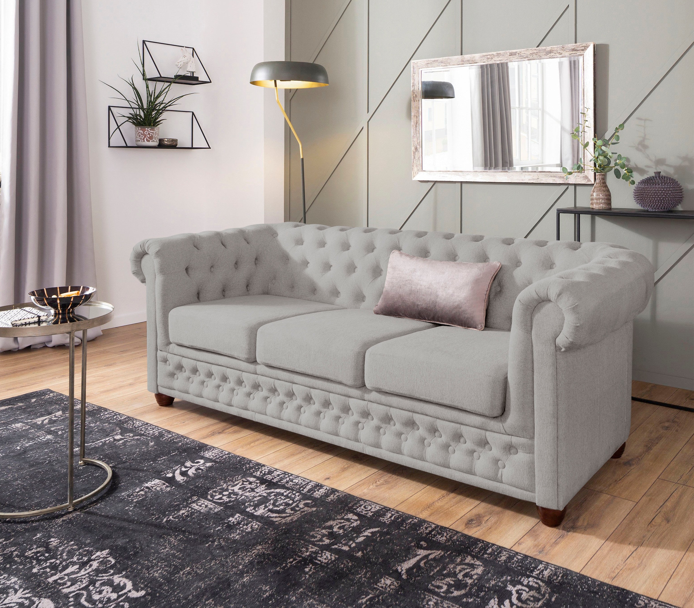 Home affaire Chesterfield-Sofa "New Castle", mit hochwertiger Knopfheftung günstig online kaufen