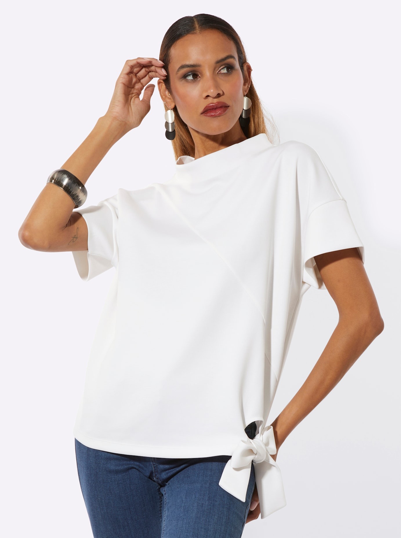 creation L Kurzarmshirt "Modal-Mix-Sweatshirt" 1 tlg. günstig online kaufen