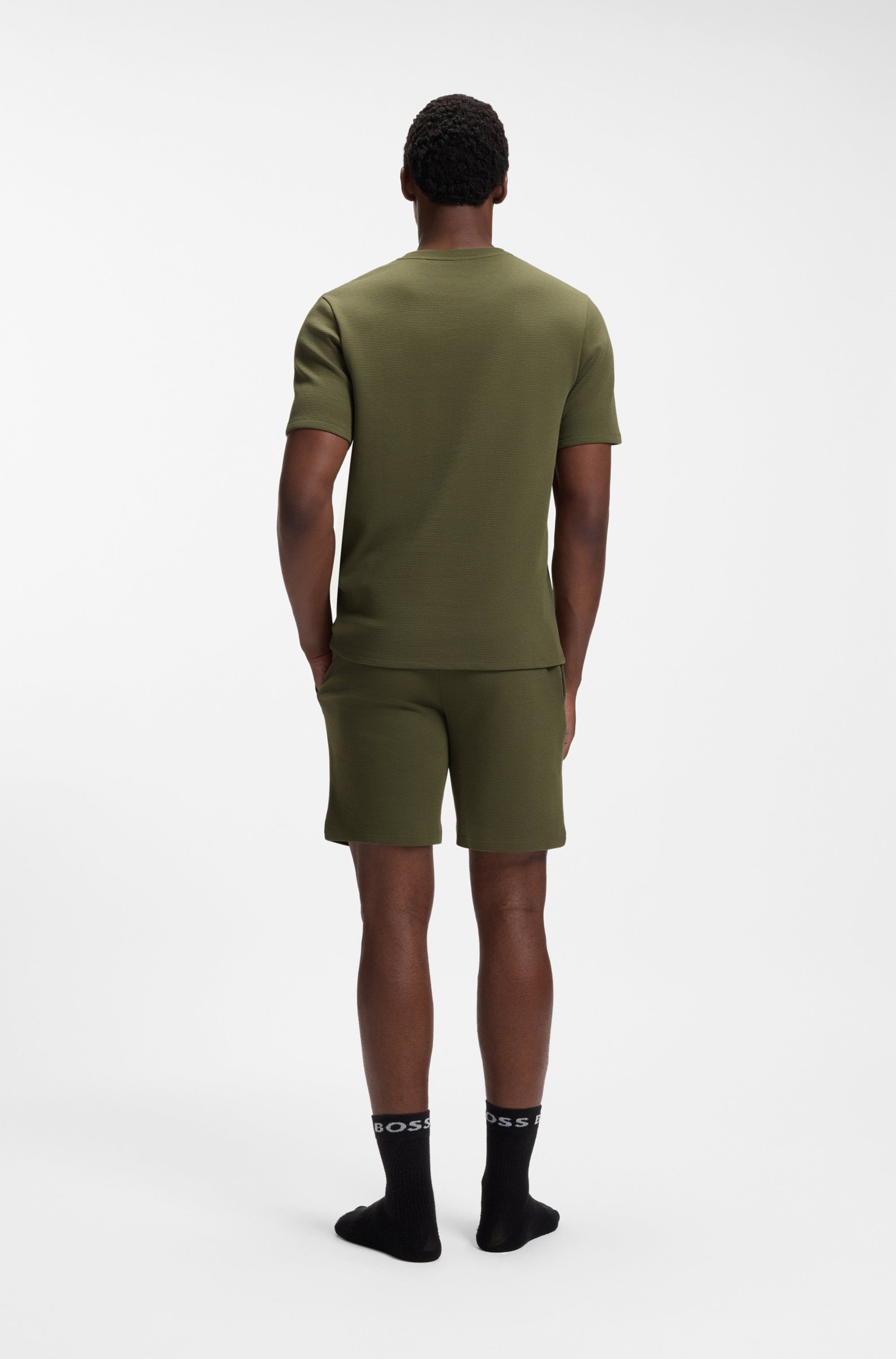 BOSS Waffle T-Shirt Women's Top Green S 8